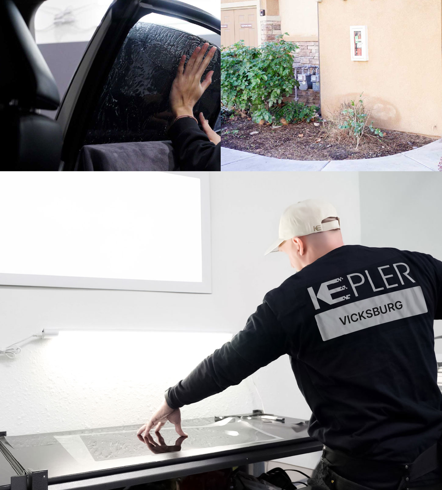 Window Tinting Specialist Cutting Film in Vicksburg, Mississippi