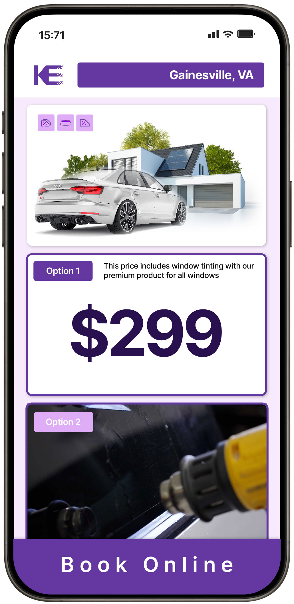 View Competitive Tesla Window Tinting Rates in Burke, Virginia