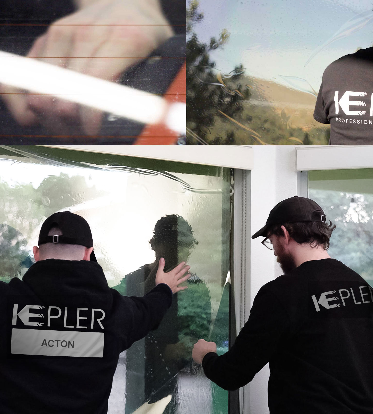 Kepler Technician Fitting Ceramic Window Tint to Home in Acton