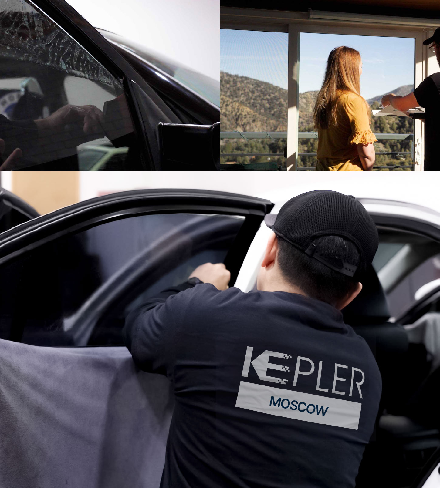 Automotive Window Tinting Expert Applying Film in Moscow, Idaho