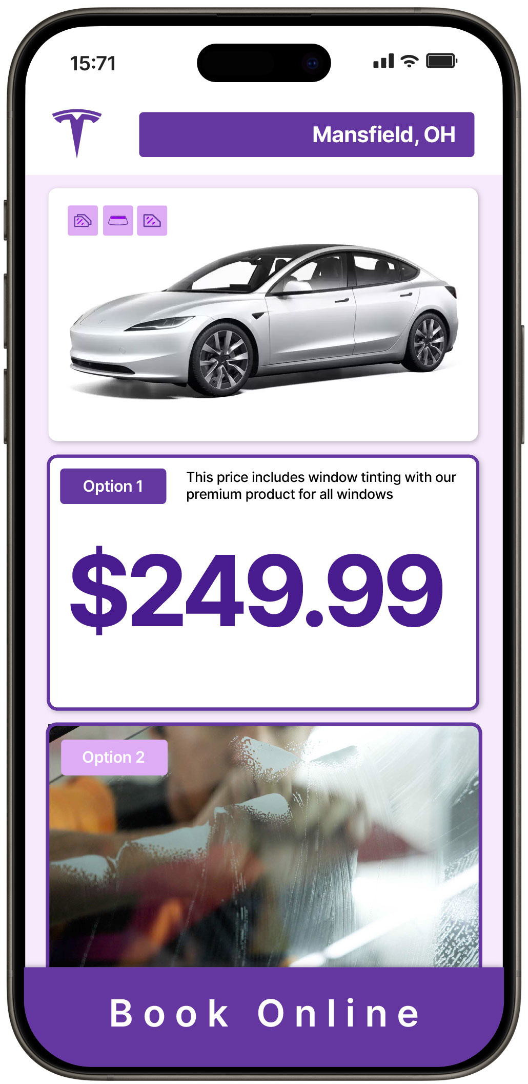 View Reasonable Tesla Window Tinting Costs in Mansfield, Ohio