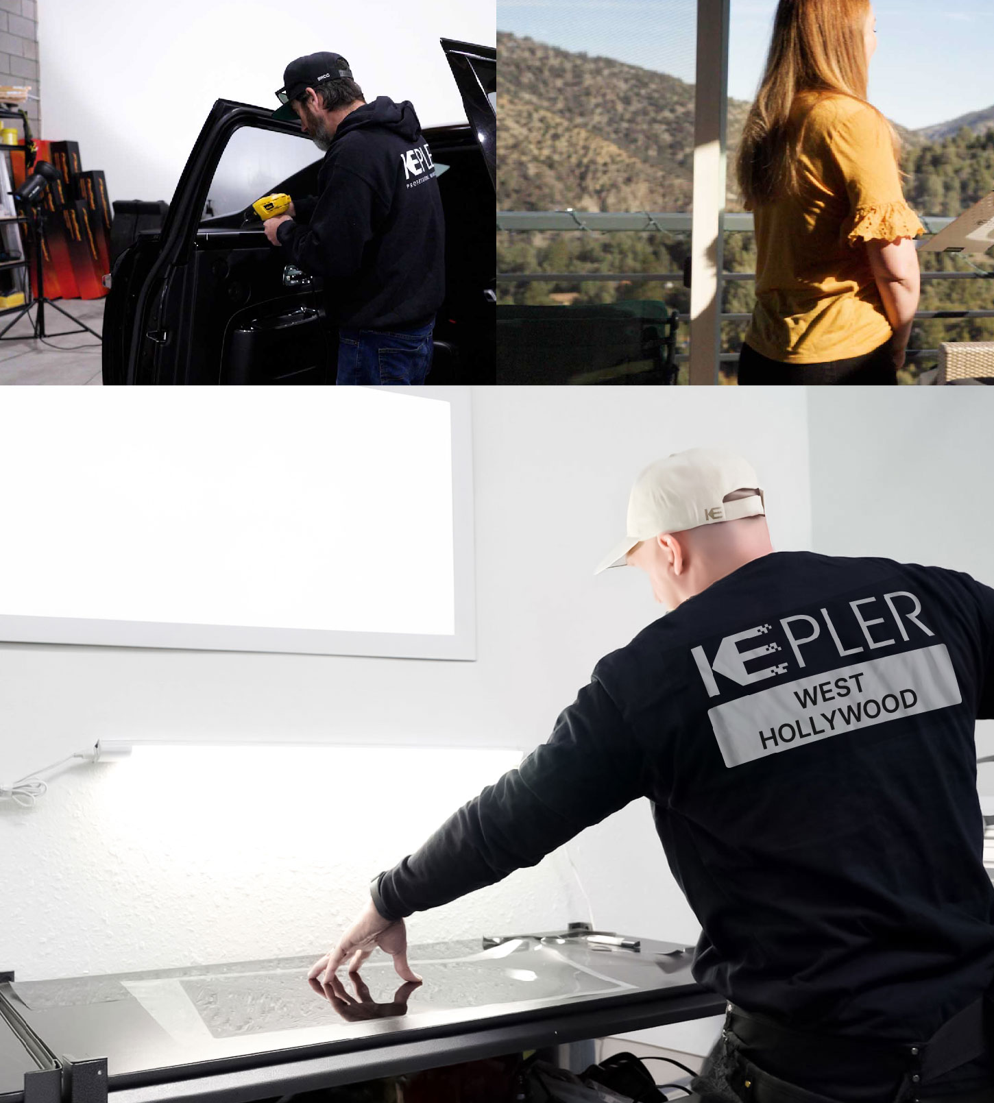 Window Tinting Specialist Cutting Film in West Hollywood, California