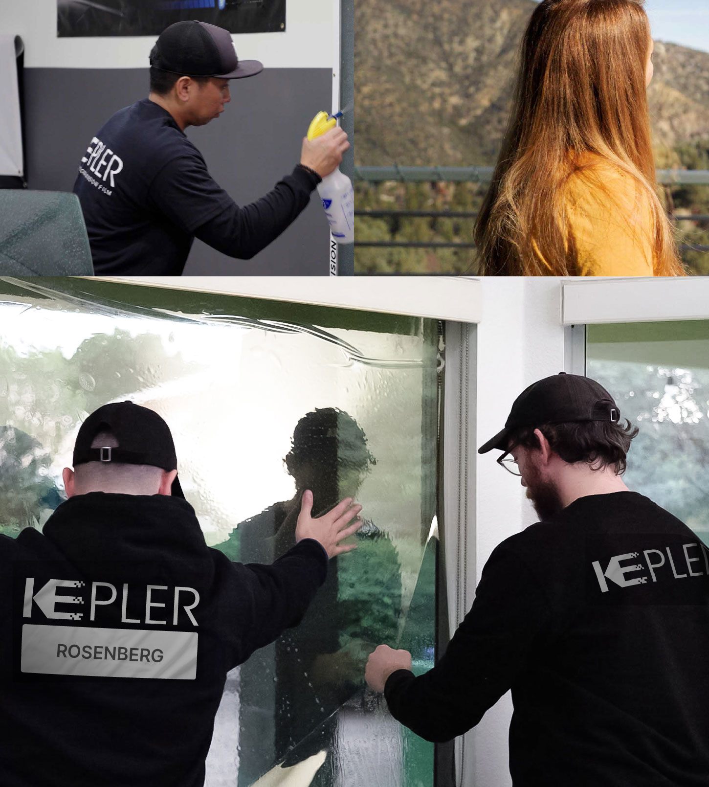 Kepler Technician Applying High-tech Window Tint to Home in Rosenberg