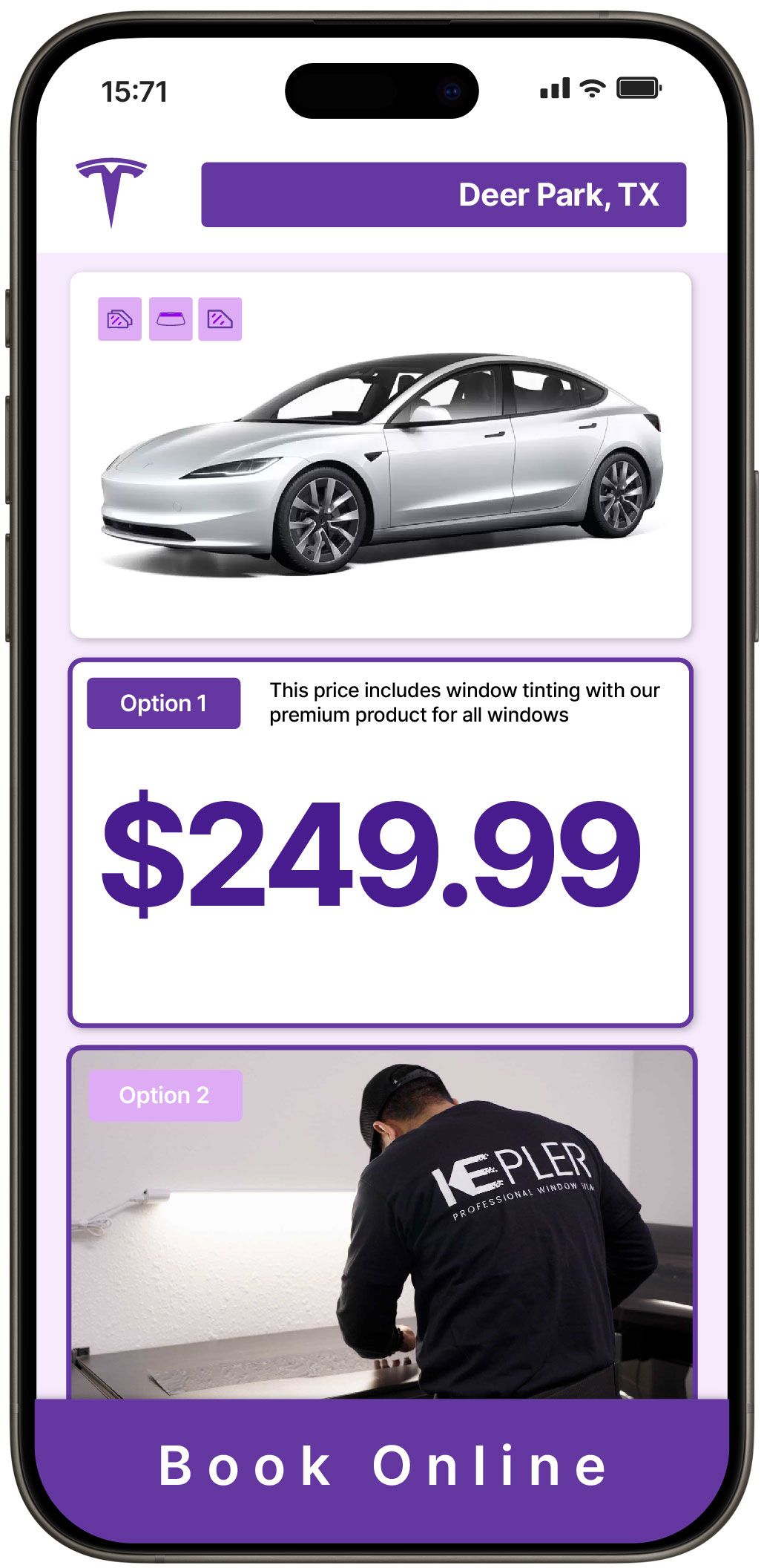 View Affordable Tesla Window Tinting Prices in Deer Park, Texas