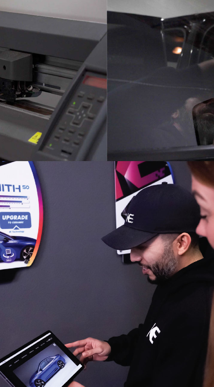Kepler Dealer Showing Car Window Film Options to Customer in Englewood, New Jersey