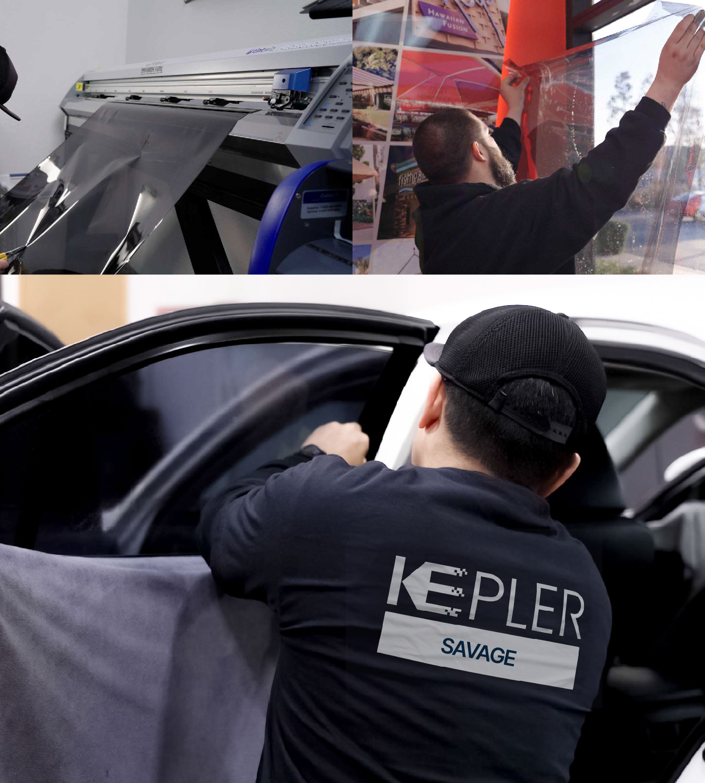 Automotive Window Tinting Expert Applying Film in Savage, Minnesota