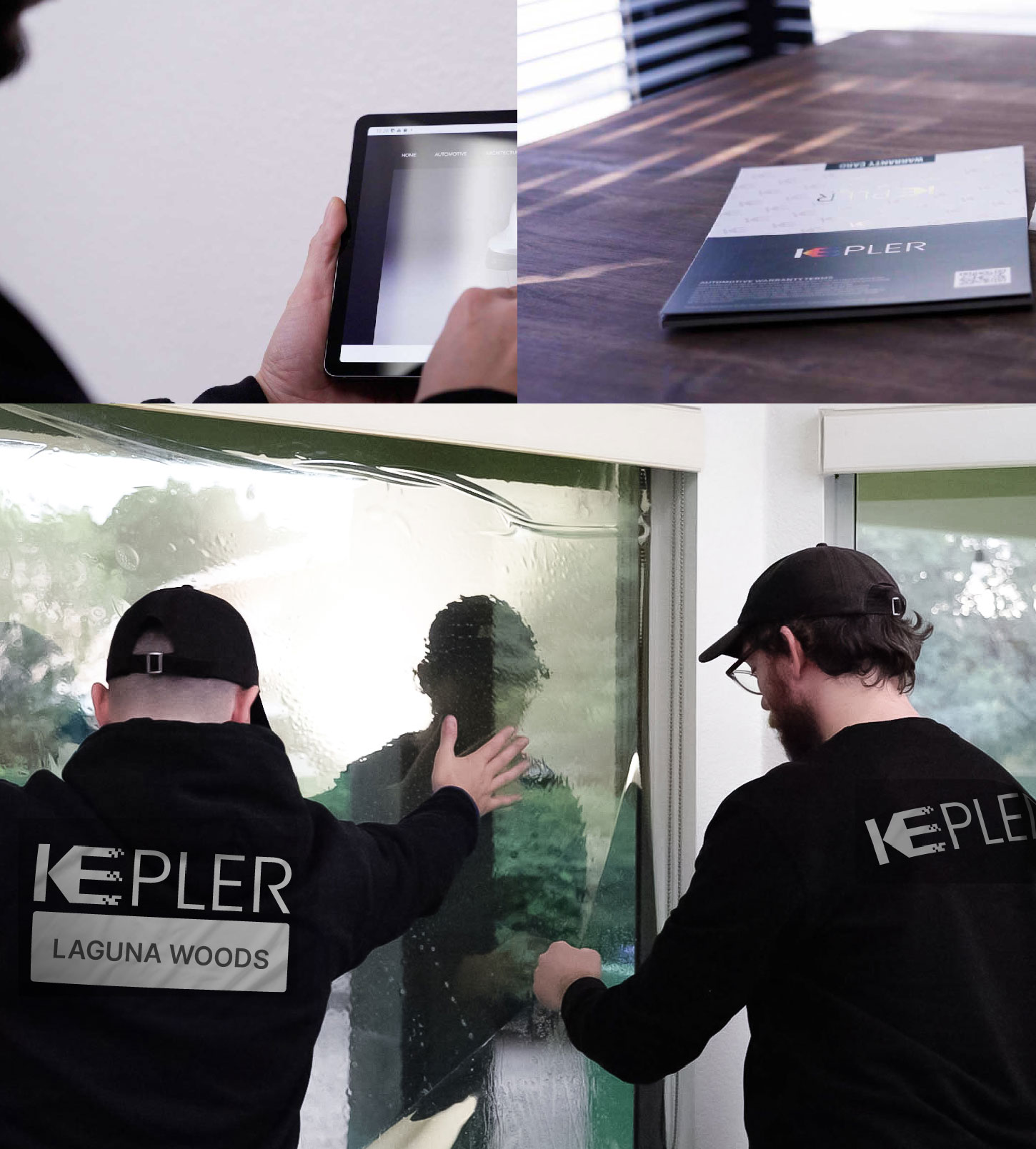 Expert Technician Fitting Ceramic Window Tint to Home in Laguna Woods