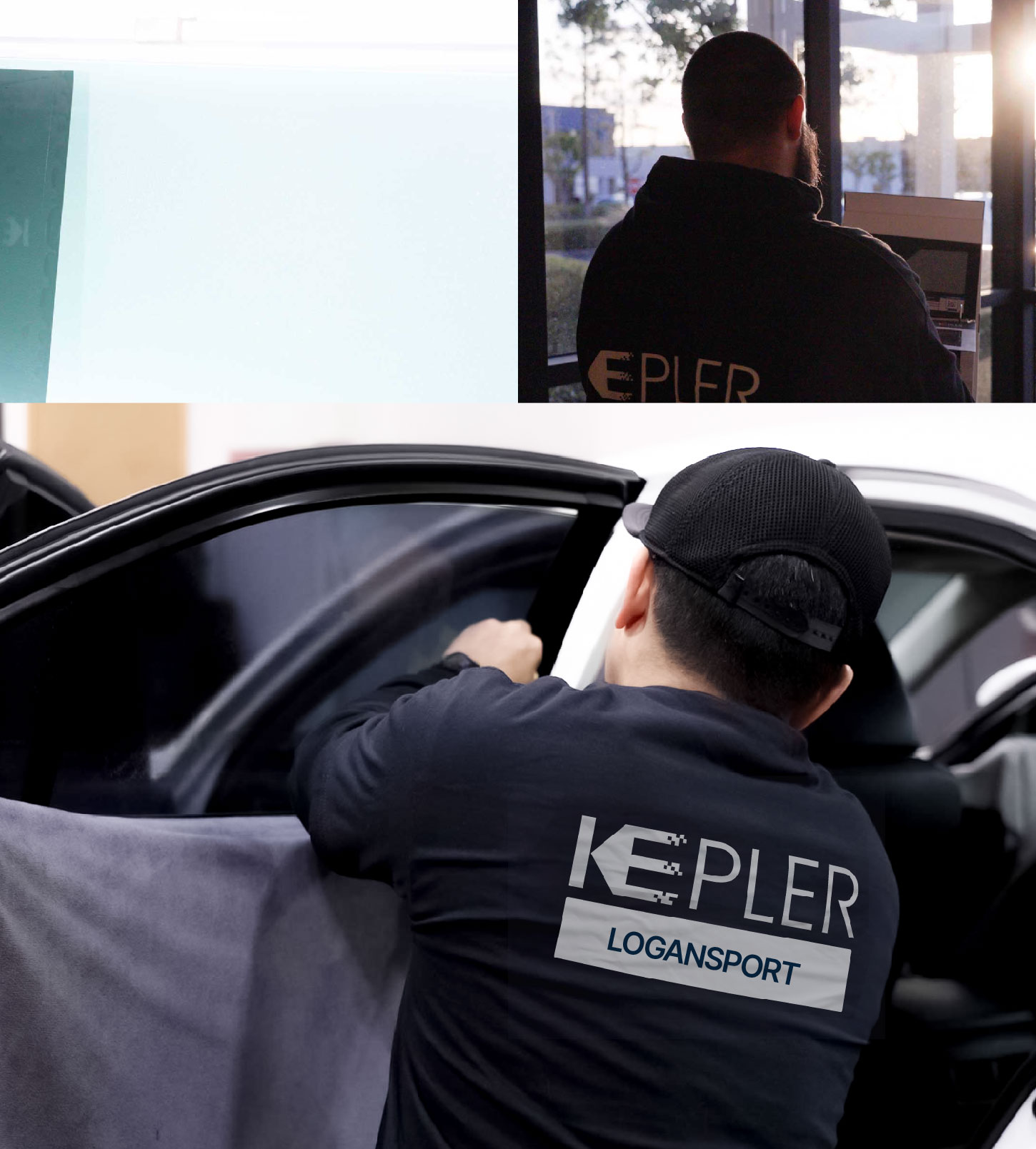 Automotive Window Tinting Expert Applying Film in Logansport, Indiana