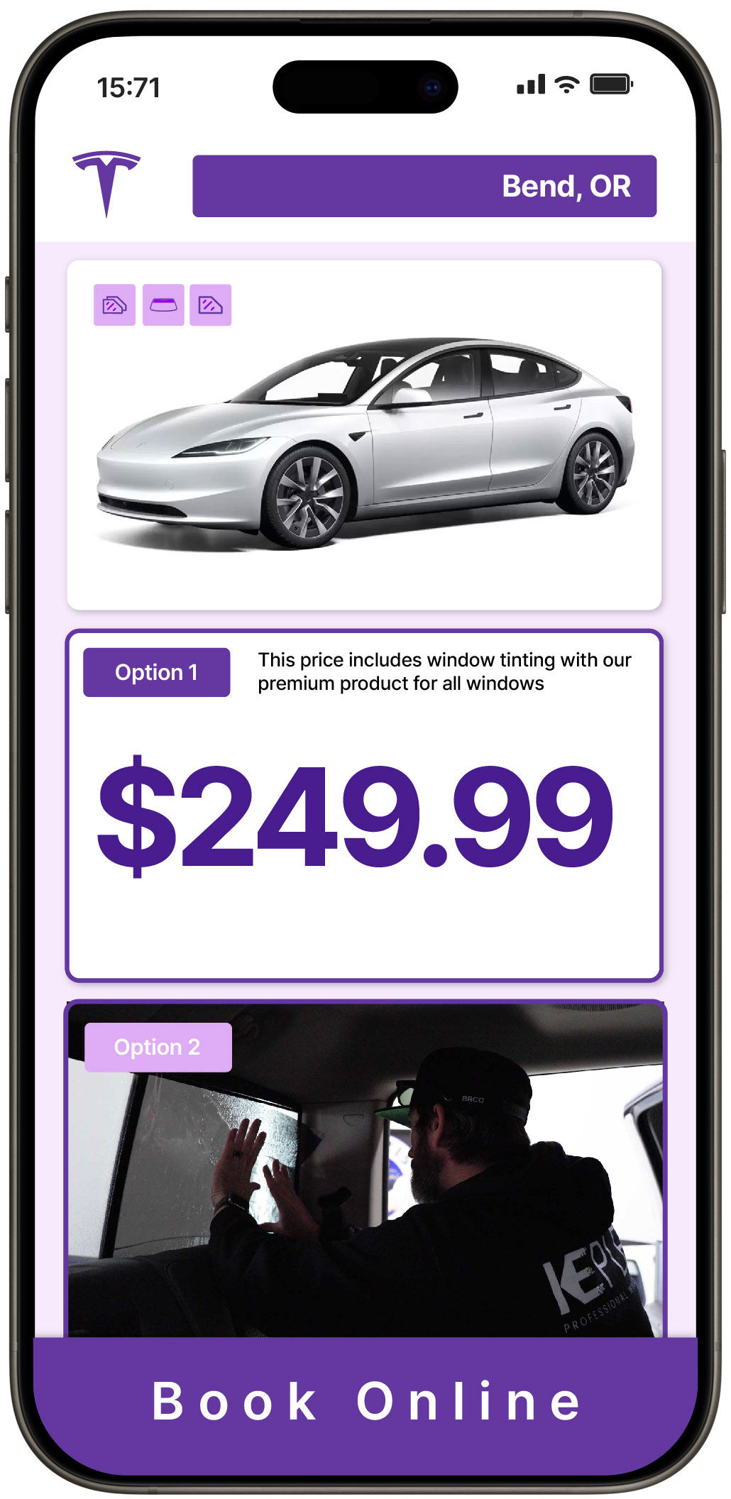 View Reasonable Tesla Window Tinting Costs in Bend, Oregon
