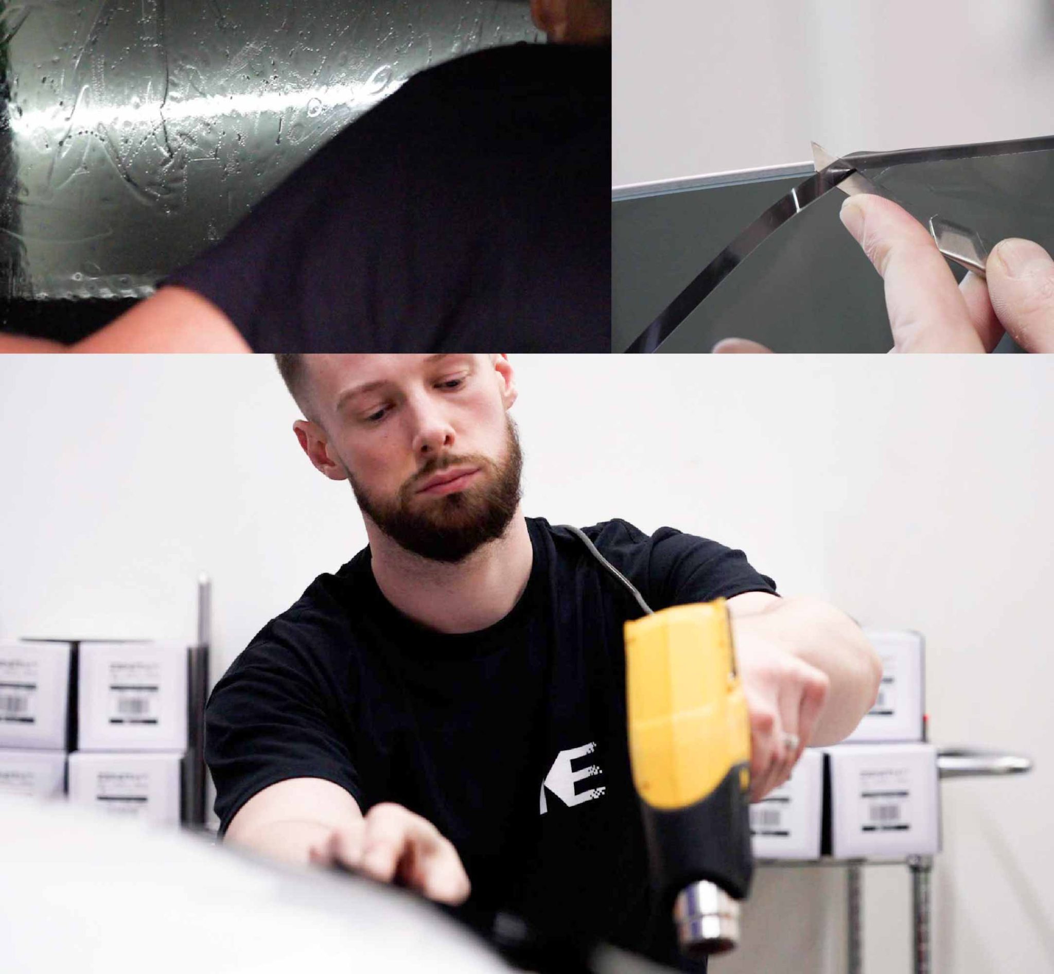 Kepler Technician Installing High-tech Window Tint to Tesla in Alaska
