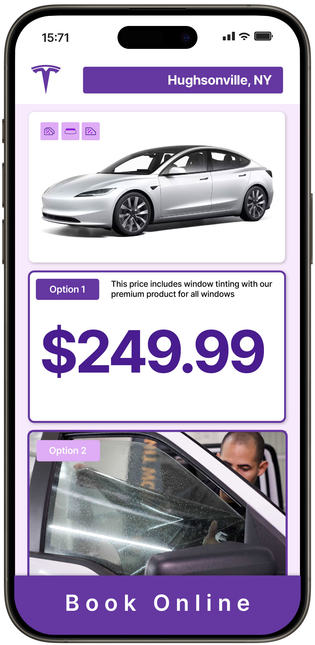 View Competitive Tesla Window Tinting Costs in Hughsonville, New York
