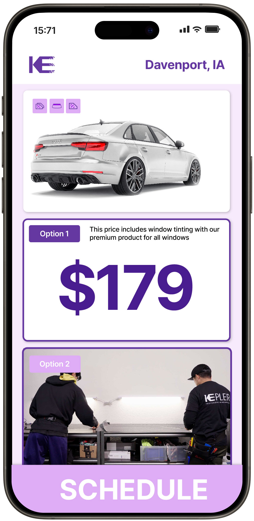 View Competitive Car Window Tinting Rates in Davenport, Iowa