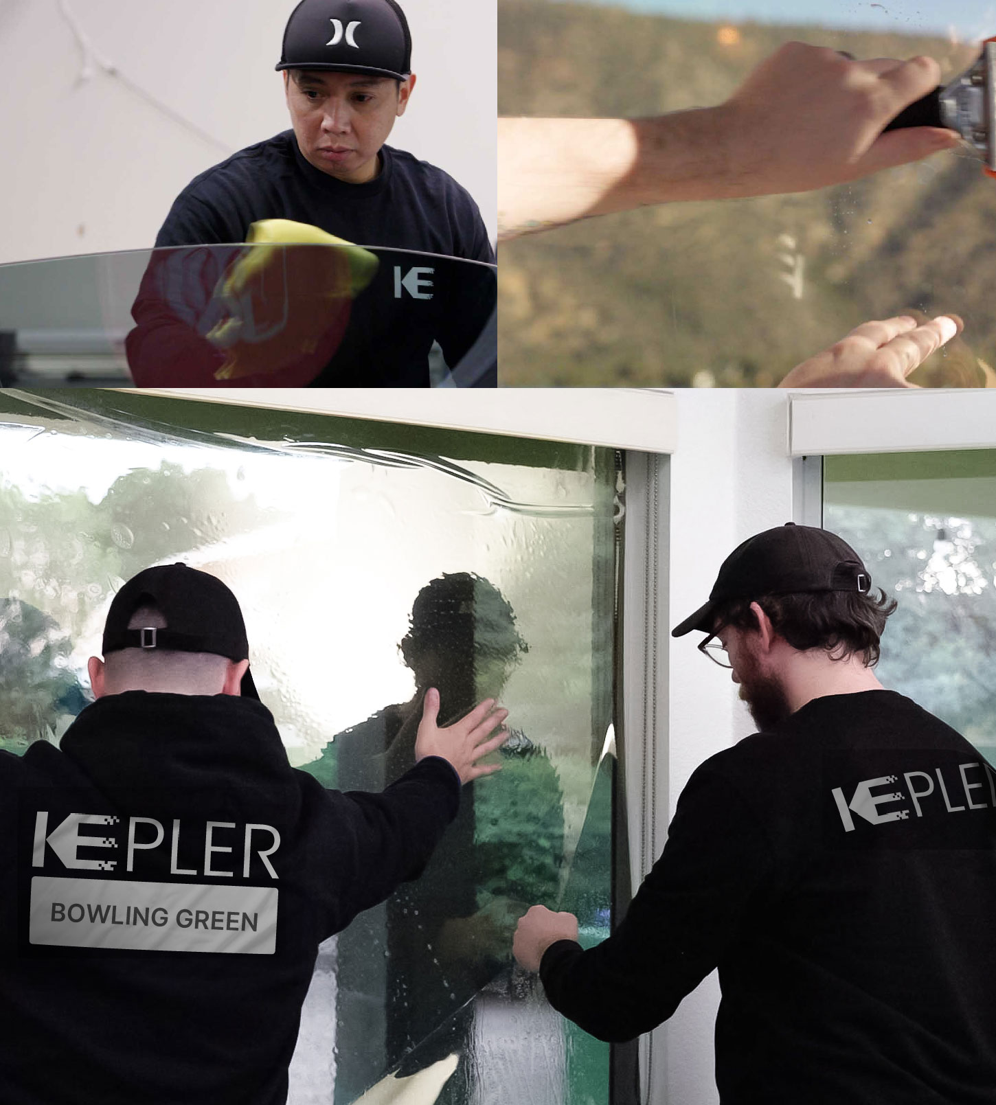 Kepler Technician Installing Advanced Window Tint to Home in Bowling Green