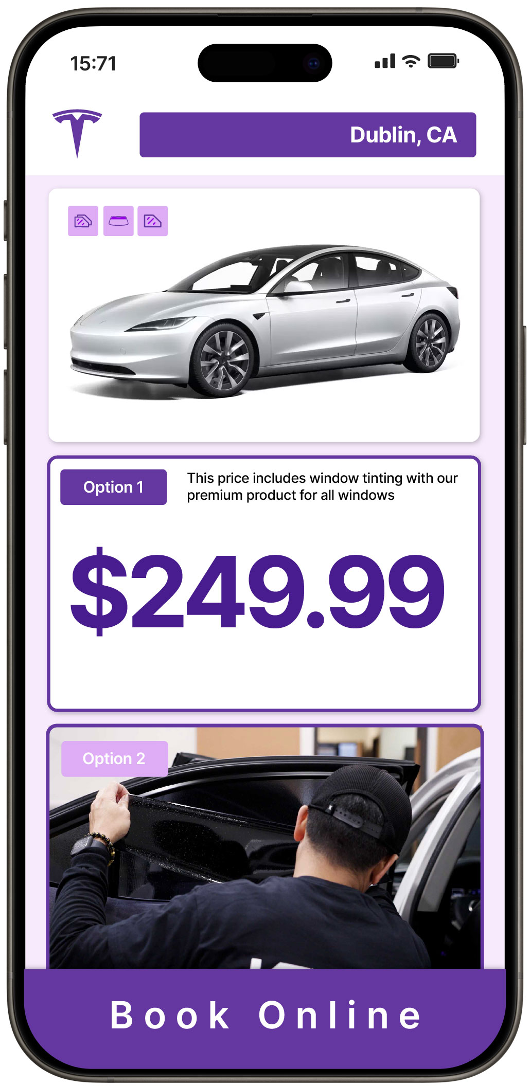 View Affordable Tesla Window Tinting Prices in Dublin, California