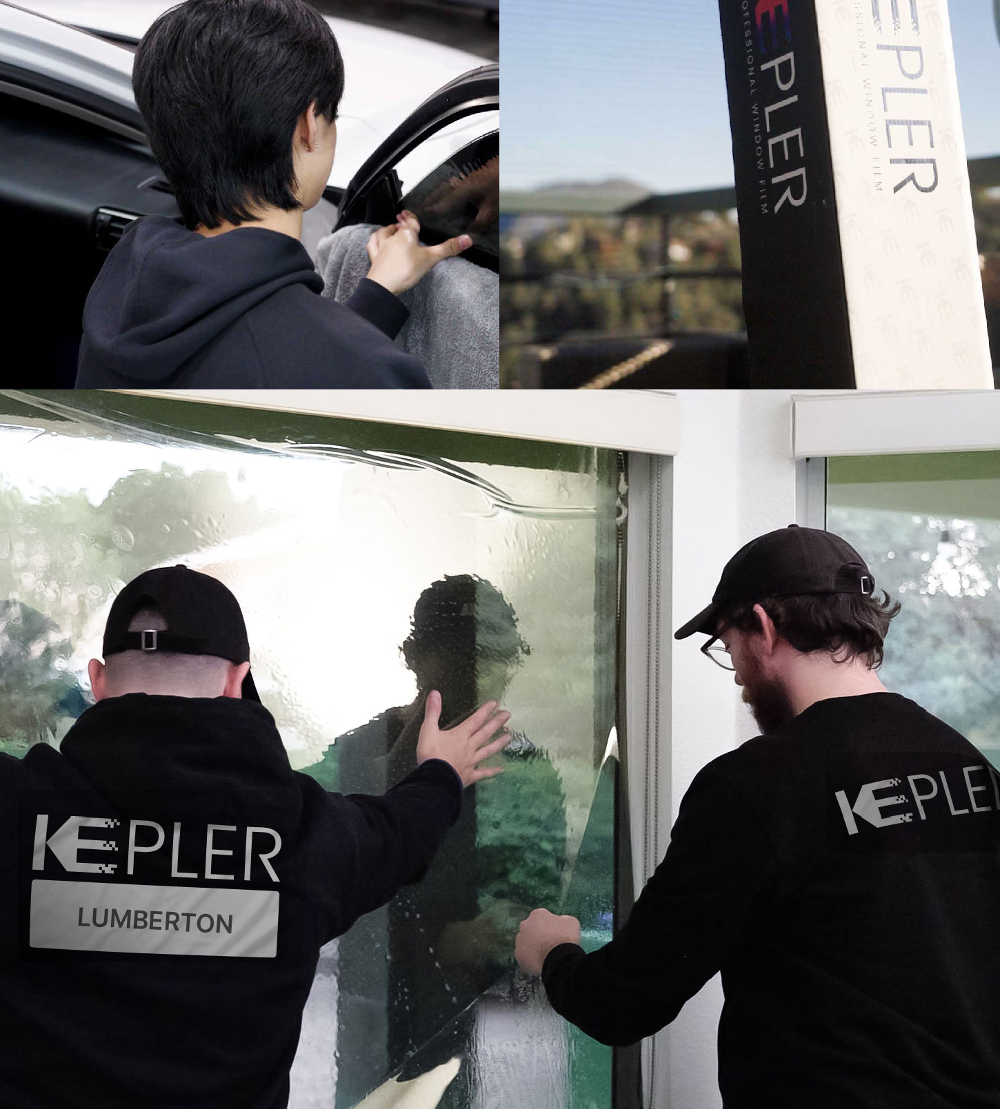 Kepler Technician Installing High-tech Window Tint to Home in Lumberton