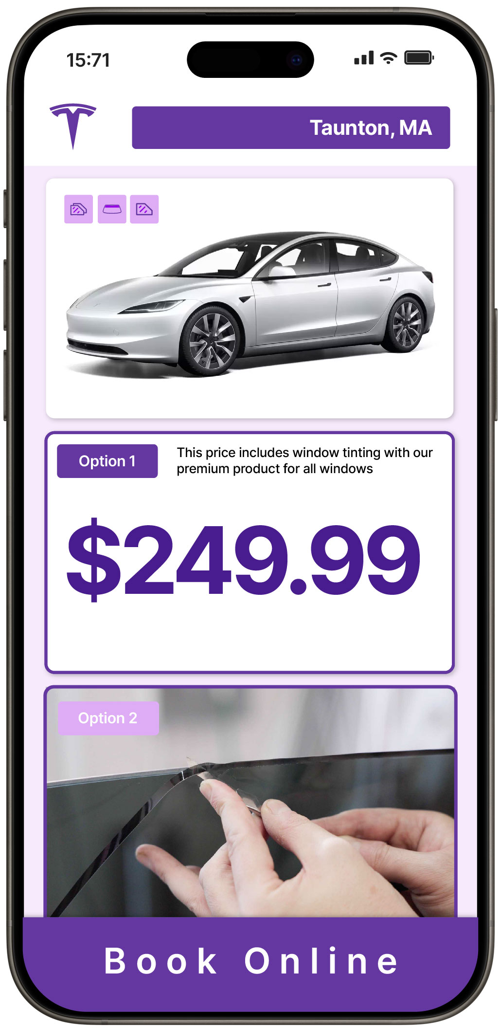 View Affordable Tesla Window Tinting Costs in Taunton, Massachusetts