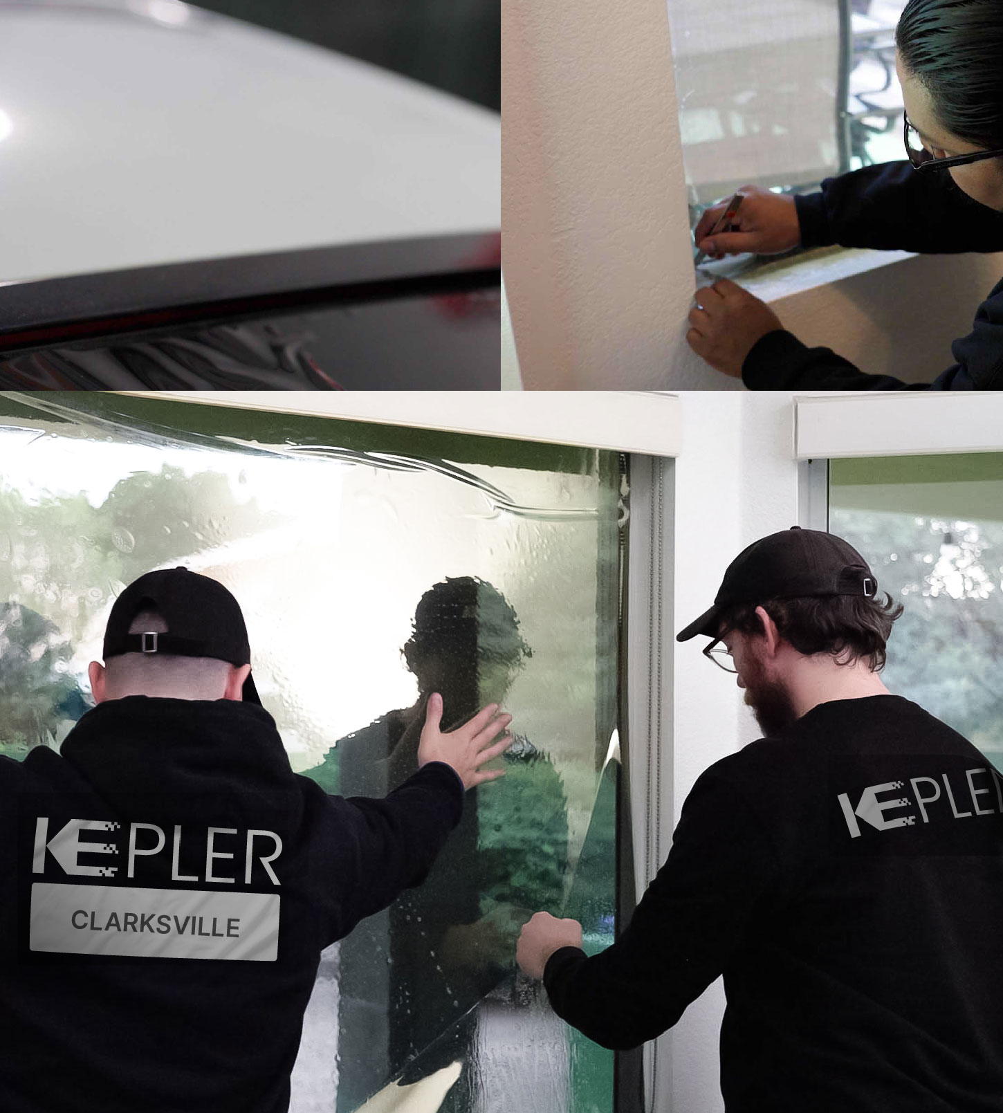 Kepler Technician Fitting Advanced Window Tint to Home in Clarksville
