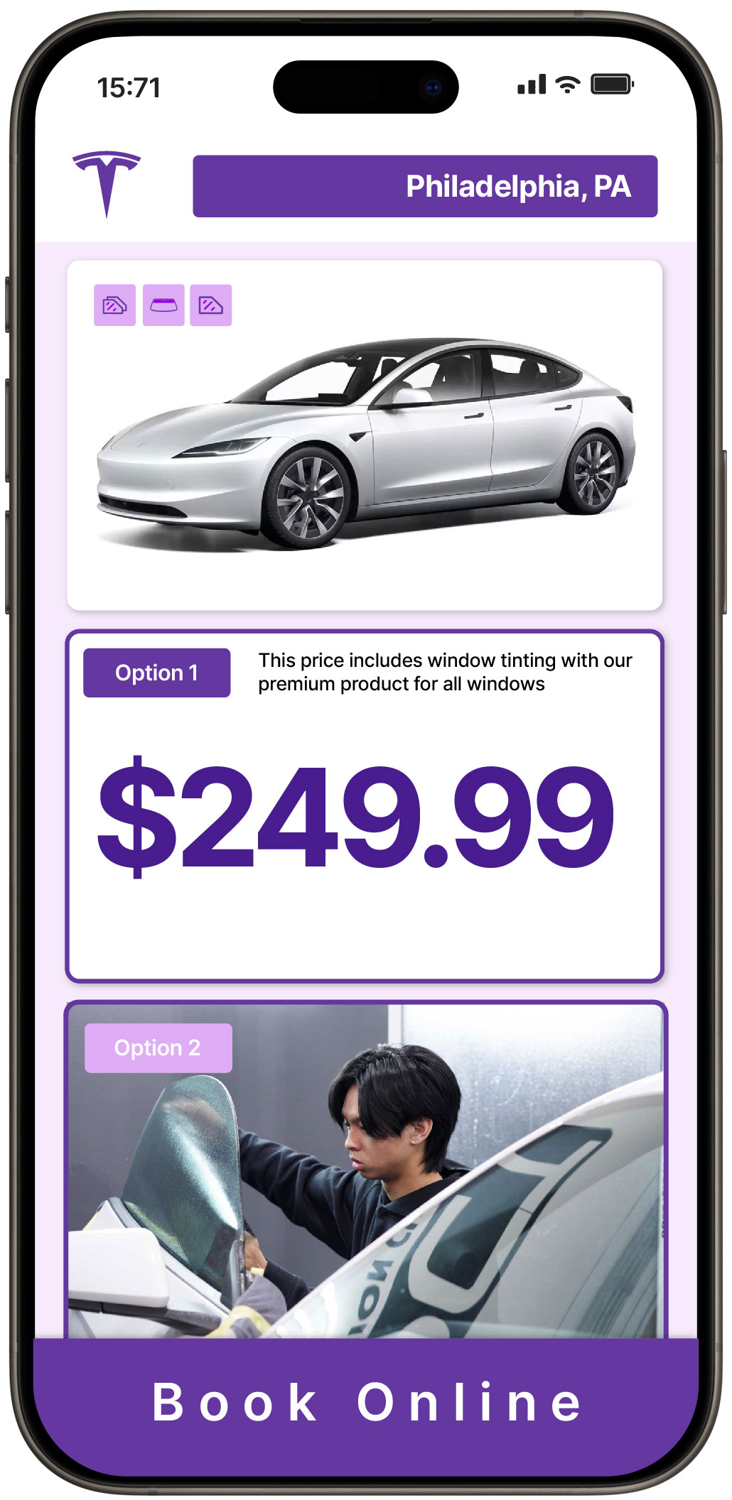 View Affordable Tesla Window Tinting Prices in Philadelphia, Pennsylvania