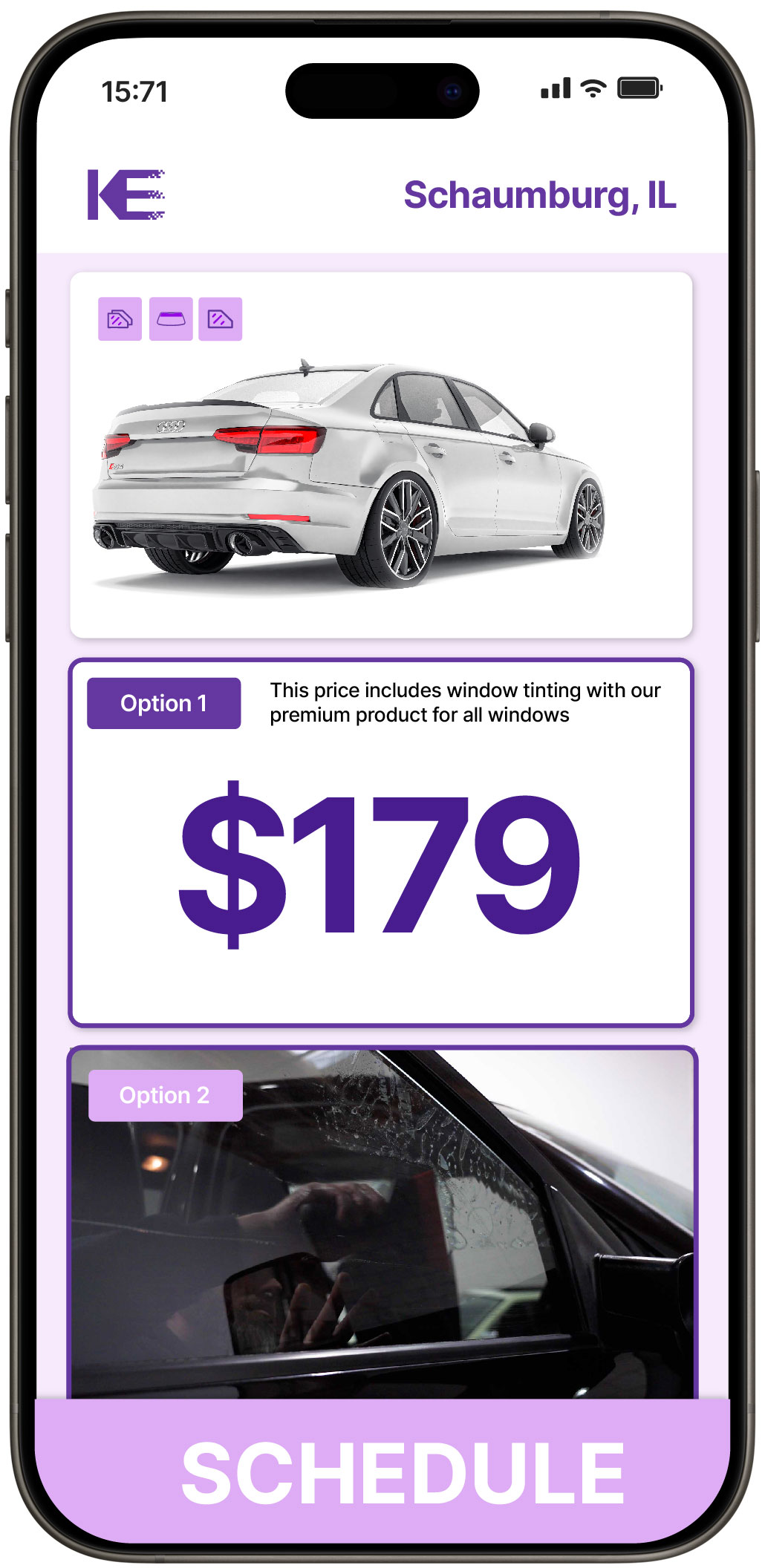 View Competitive Car Window Tinting Rates in Schaumburg, Illinois