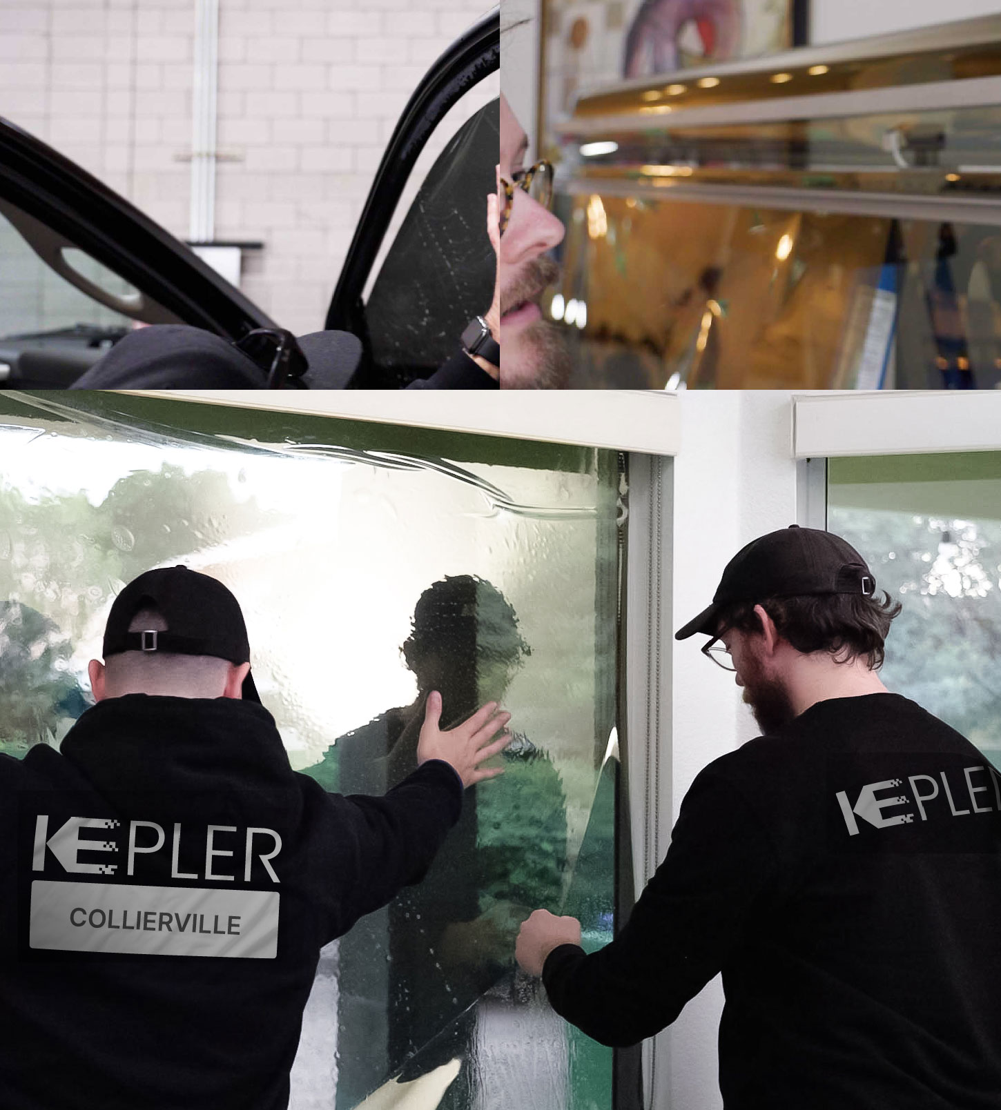 Kepler Technician Installing High-tech Window Tint to Home in Collierville