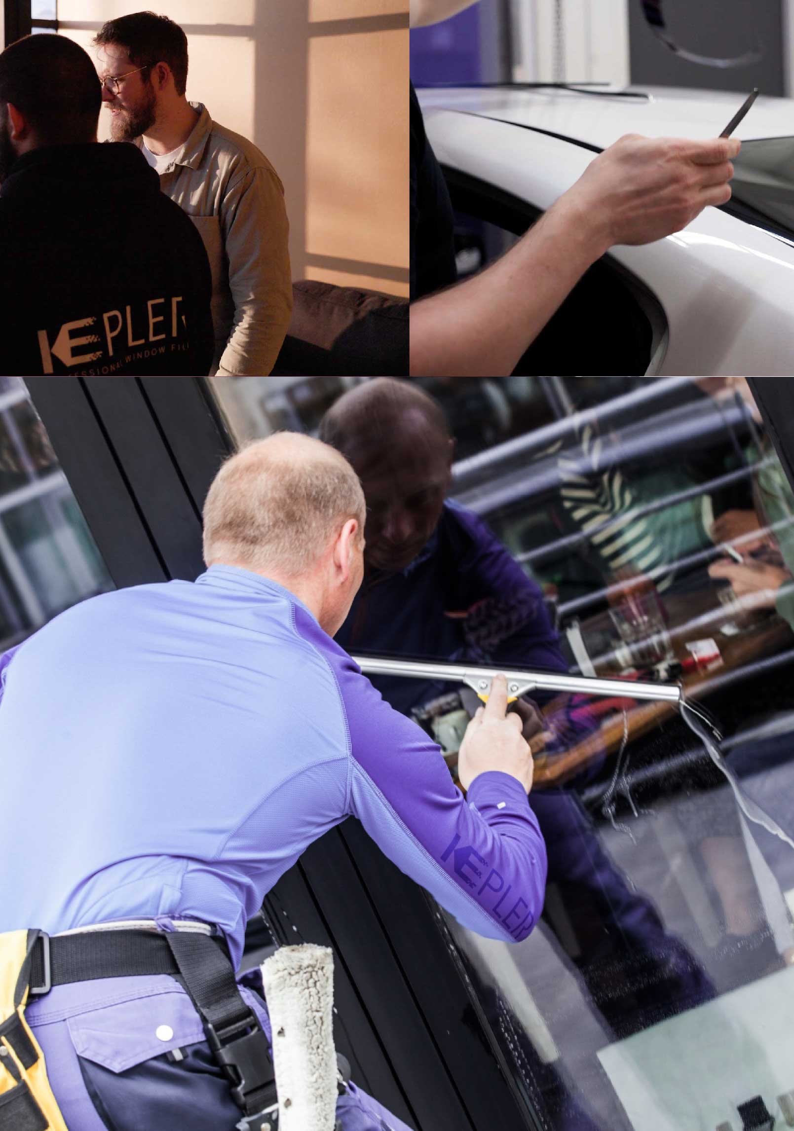 Kepler Skilled Applying Anti-Graffiti Window Film to a Portsmouth Shop Front