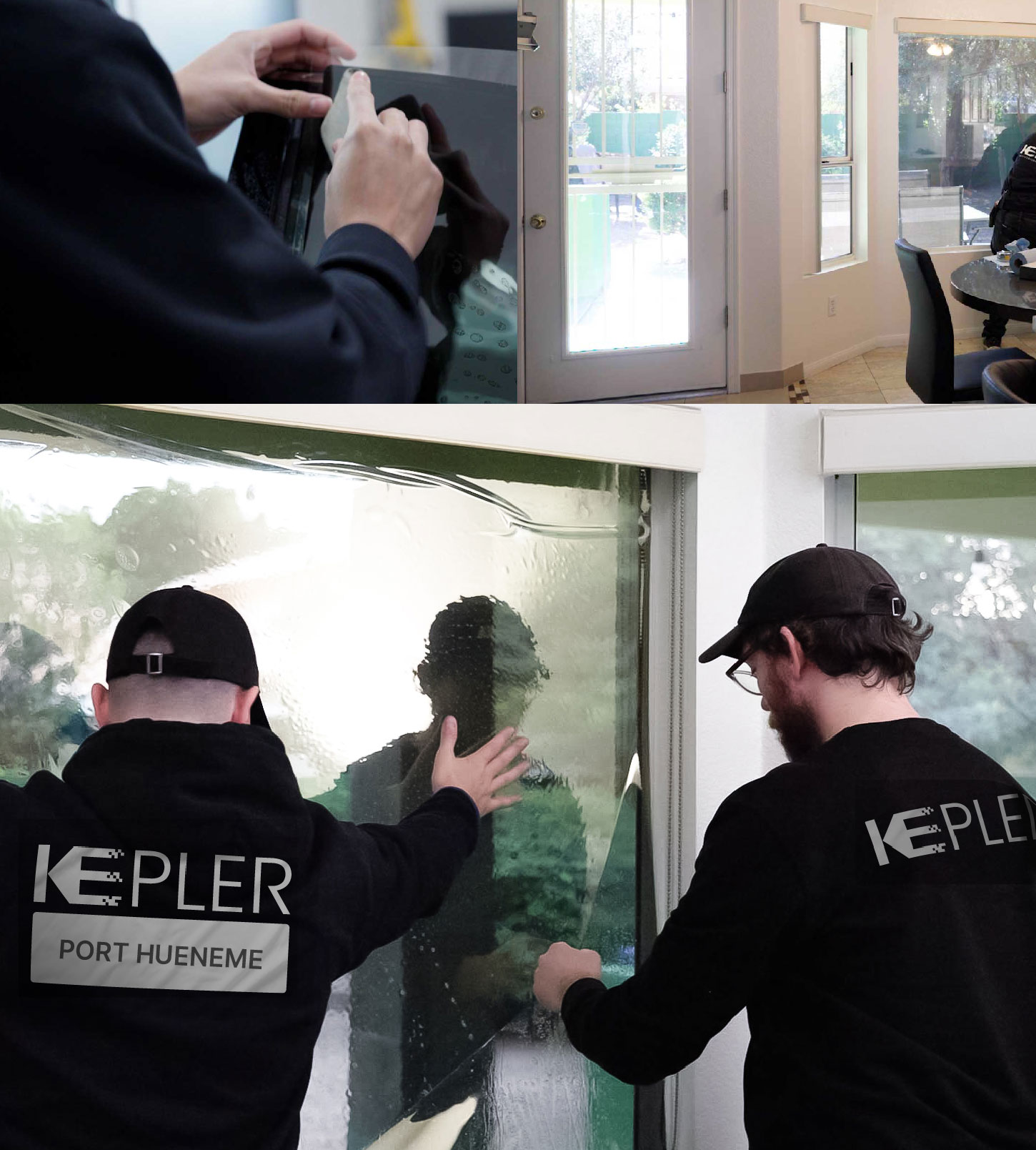Kepler Technician Applying Advanced Window Tint to Home in Port Hueneme