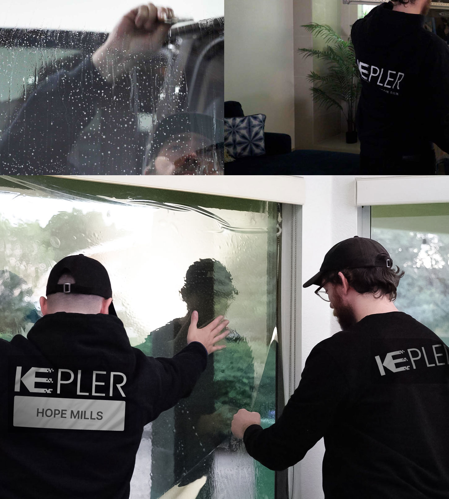 Kepler Technician Installing Advanced Window Tint to Home in Hope Mills