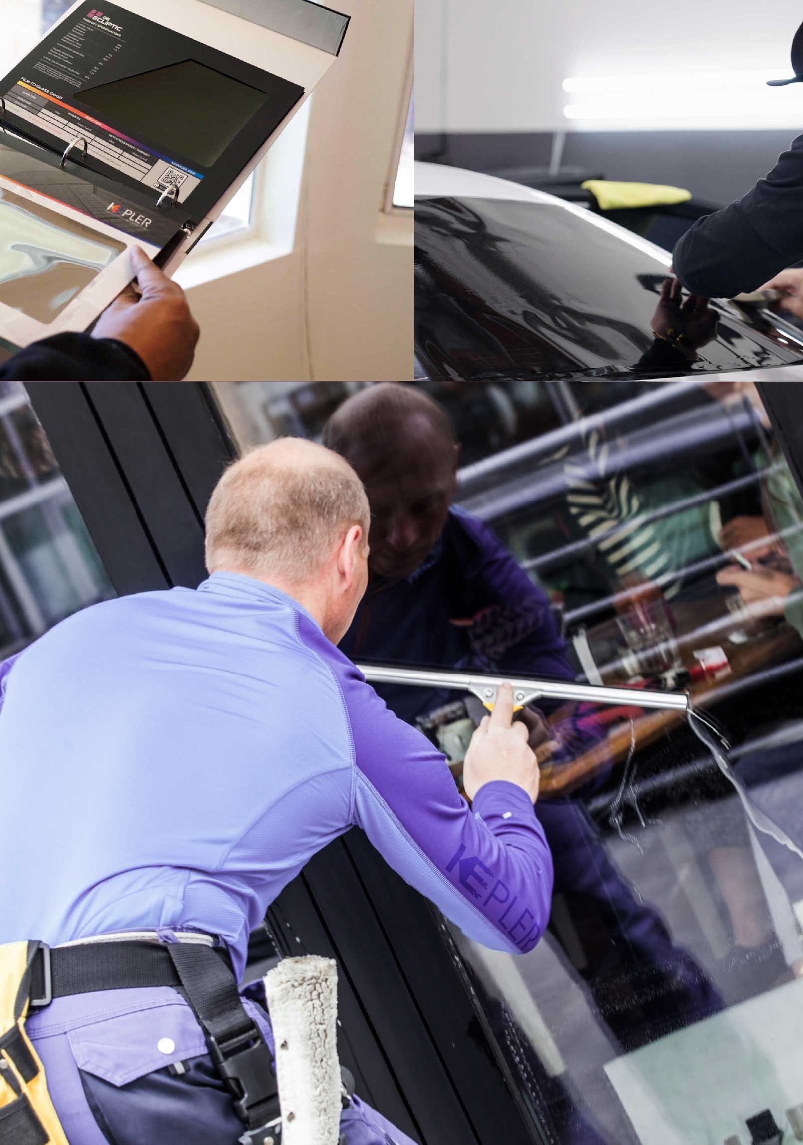 Kepler Skilled Applying Anti-Graffiti Window Film to a Fort Collins Shop Front
