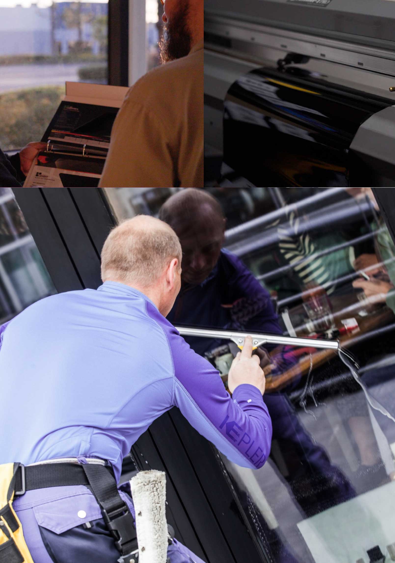Kepler Expert Applying Anti-Graffiti Window Film to a Florence Shop Front