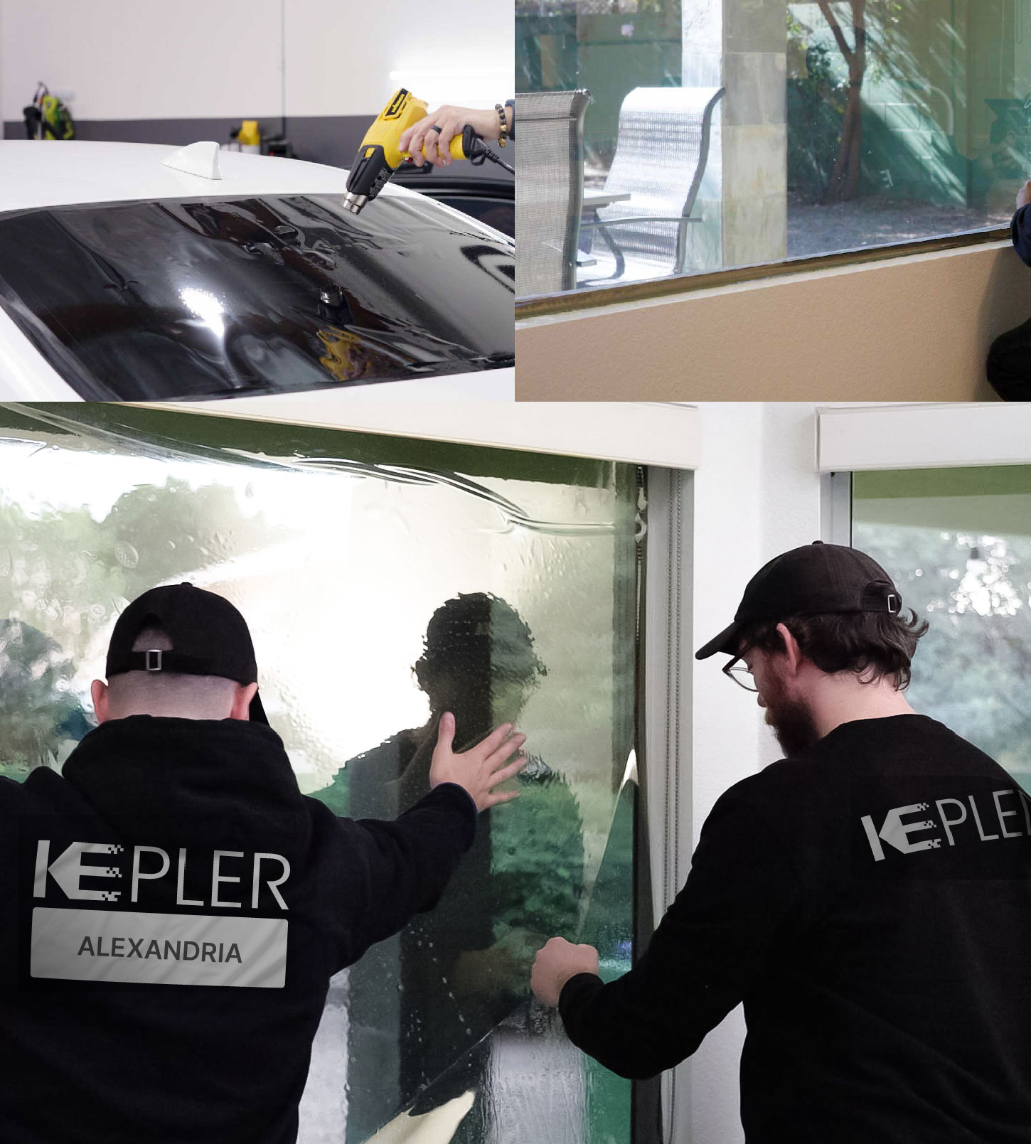 Kepler Technician Applying High-tech Window Tint to Home in Alexandria