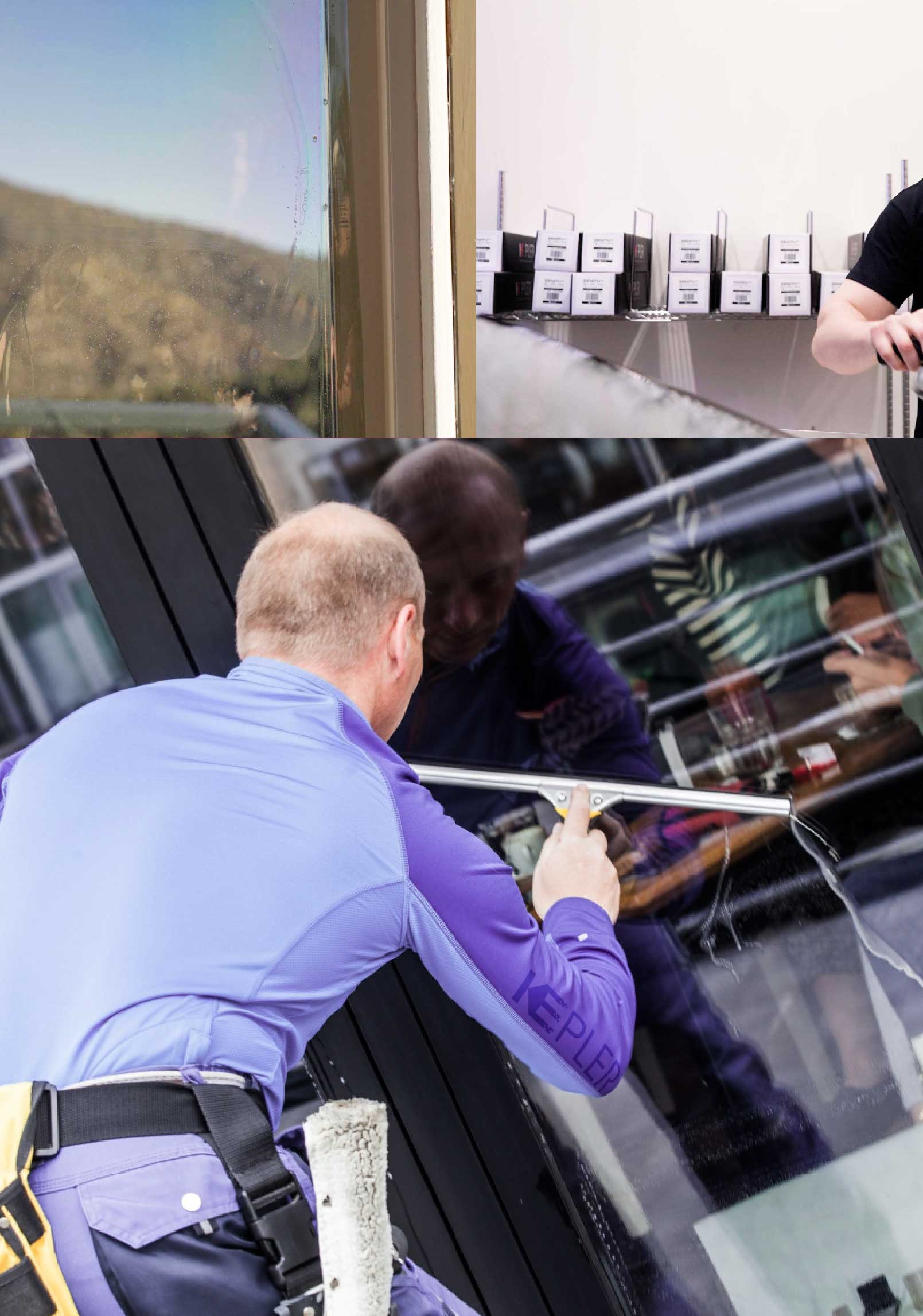 Kepler Skilled Applying Anti-Graffiti Window Film to a North Augusta Shop Front