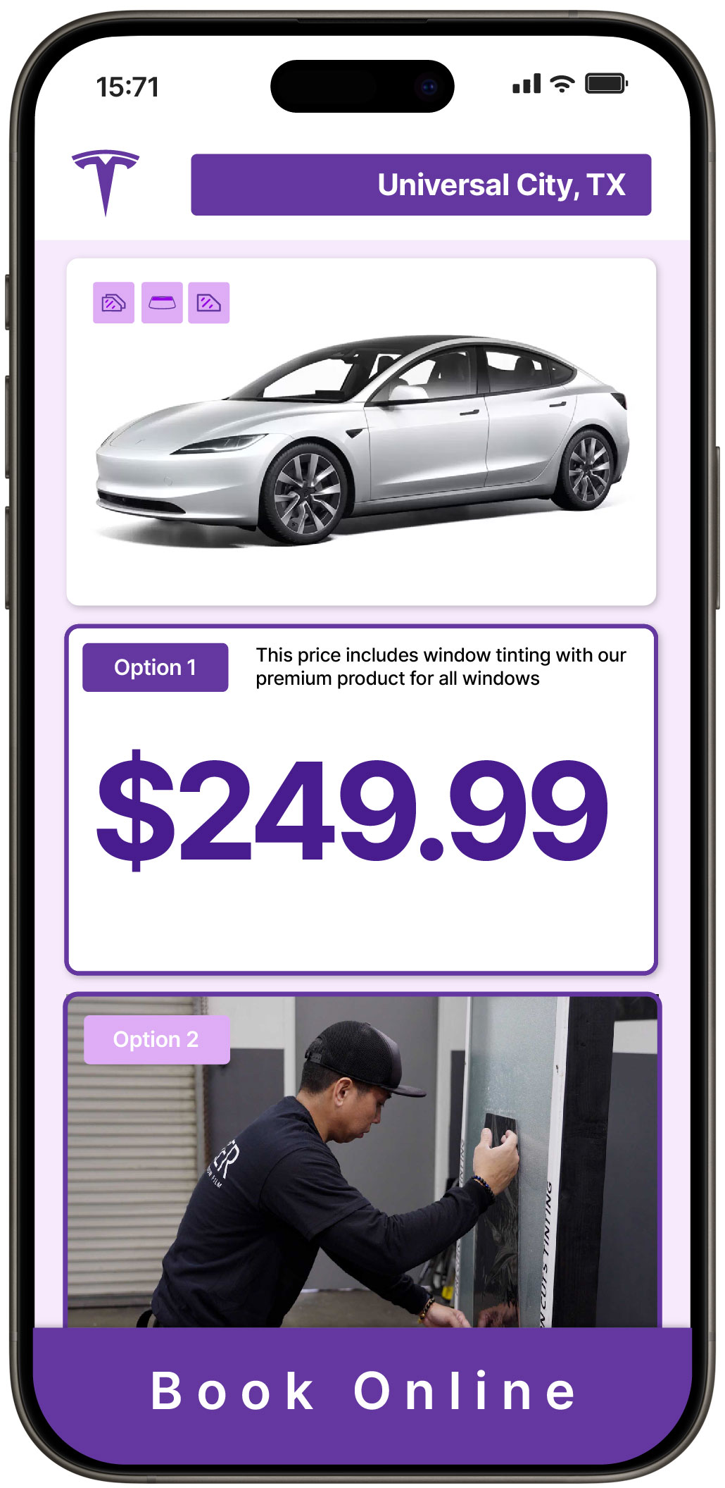 View Competitive Tesla Window Tinting Rates in Allen, Texas