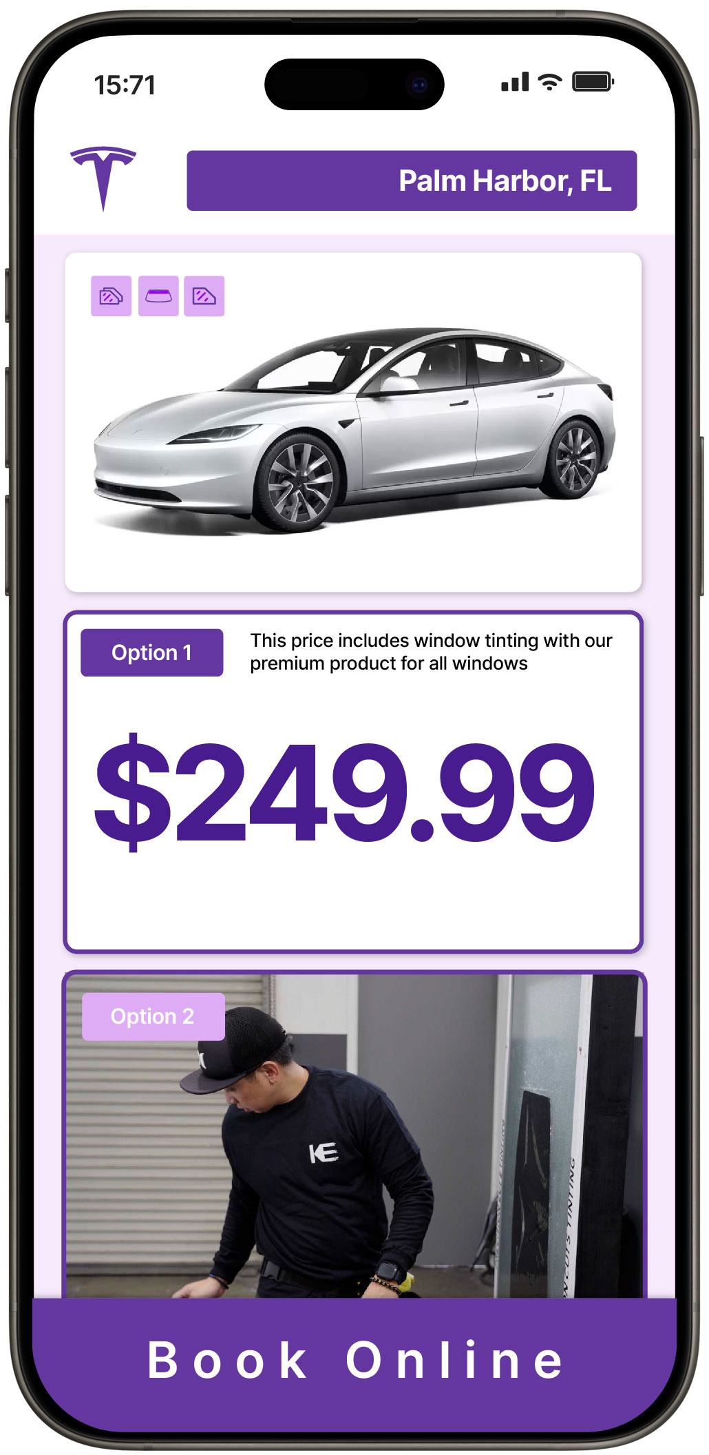 View Reasonable Tesla Window Tinting Rates in Palm Harbor, Florida
