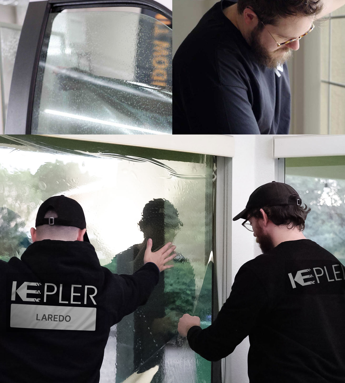 Kepler Technician Fitting Advanced Window Tint to Home in Laredo