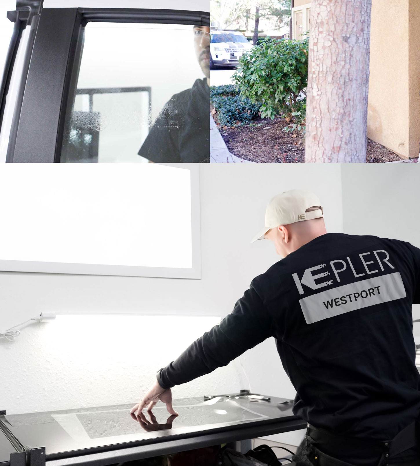 Window Tinting Specialist Cutting Film in Westport, Massachusetts