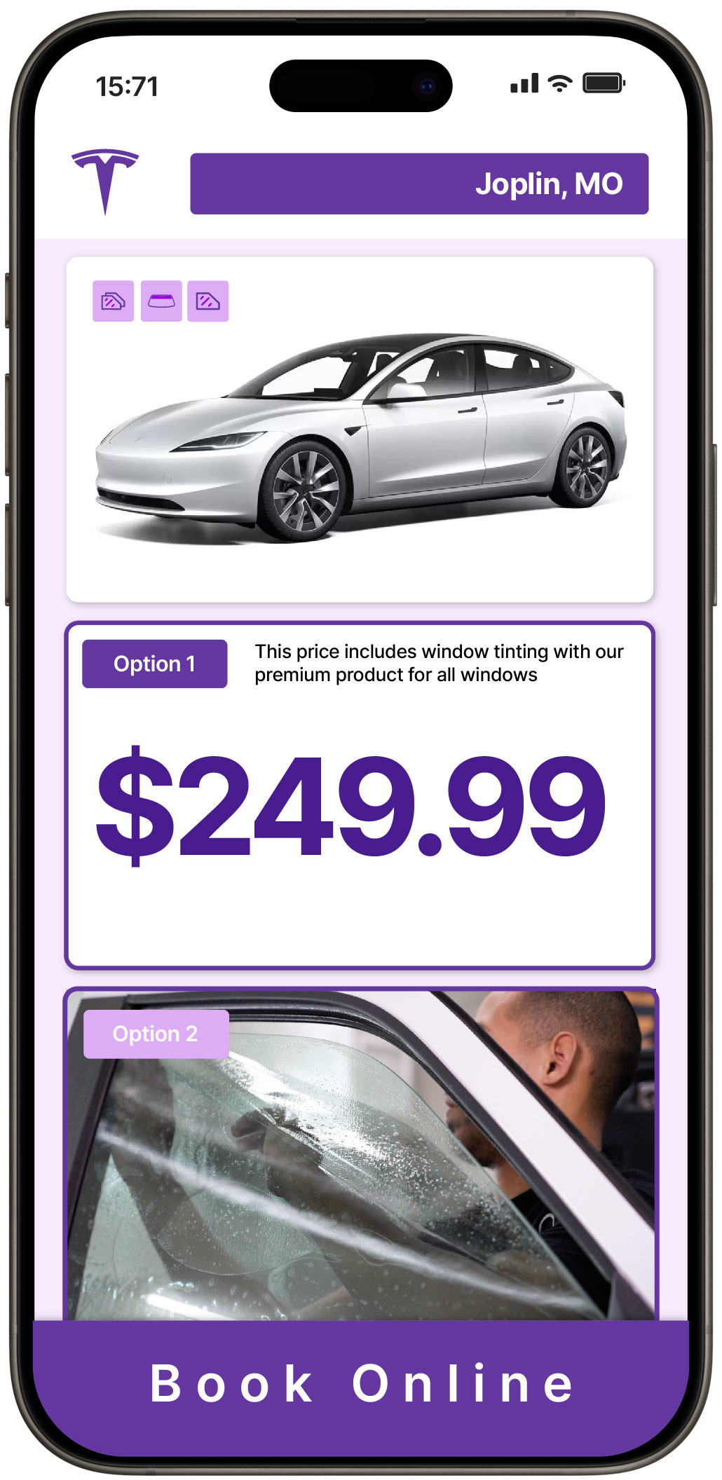 View Reasonable Tesla Window Tinting Costs in Joplin, Missouri