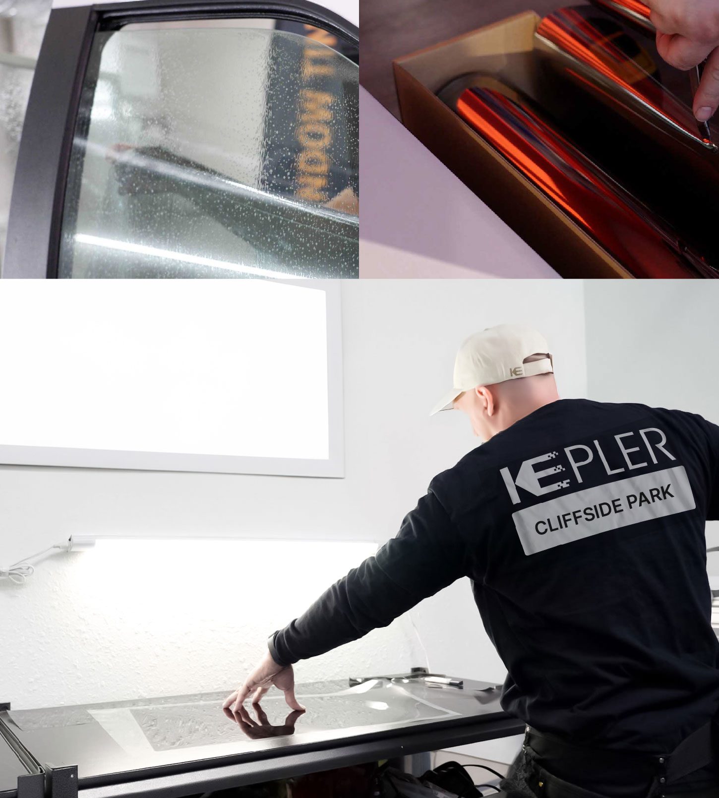 Window Tinting Specialist Cutting Film in Cliffside Park, New Jersey
