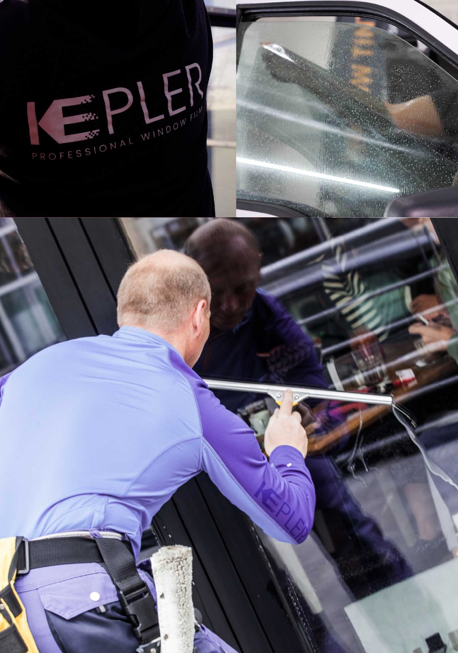 Kepler Expert Applying Anti-Graffiti Window Film to a South Milwaukee Shop Front