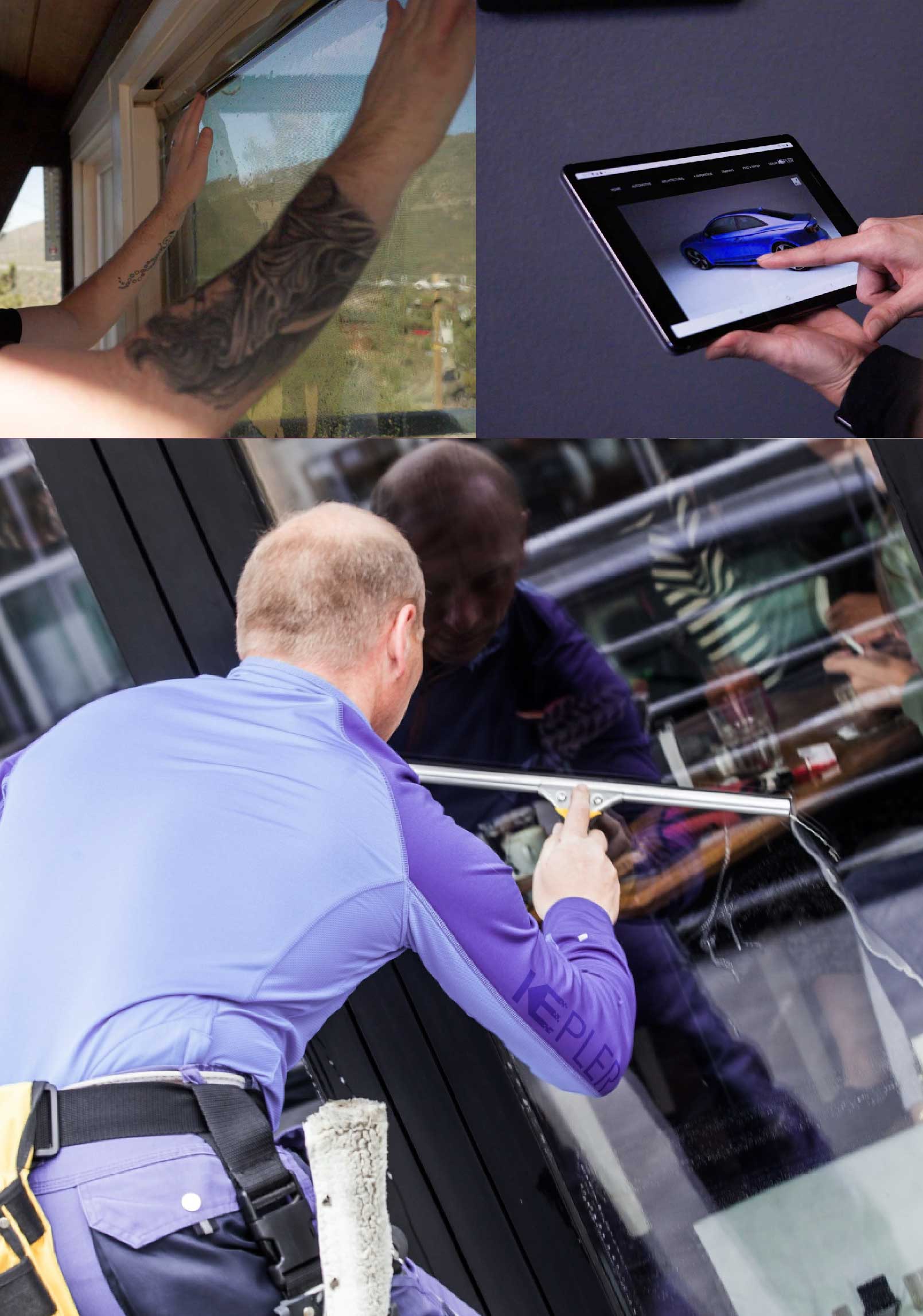 Kepler Skilled Applying Anti-Graffiti Window Film to a Lancaster Shop Front