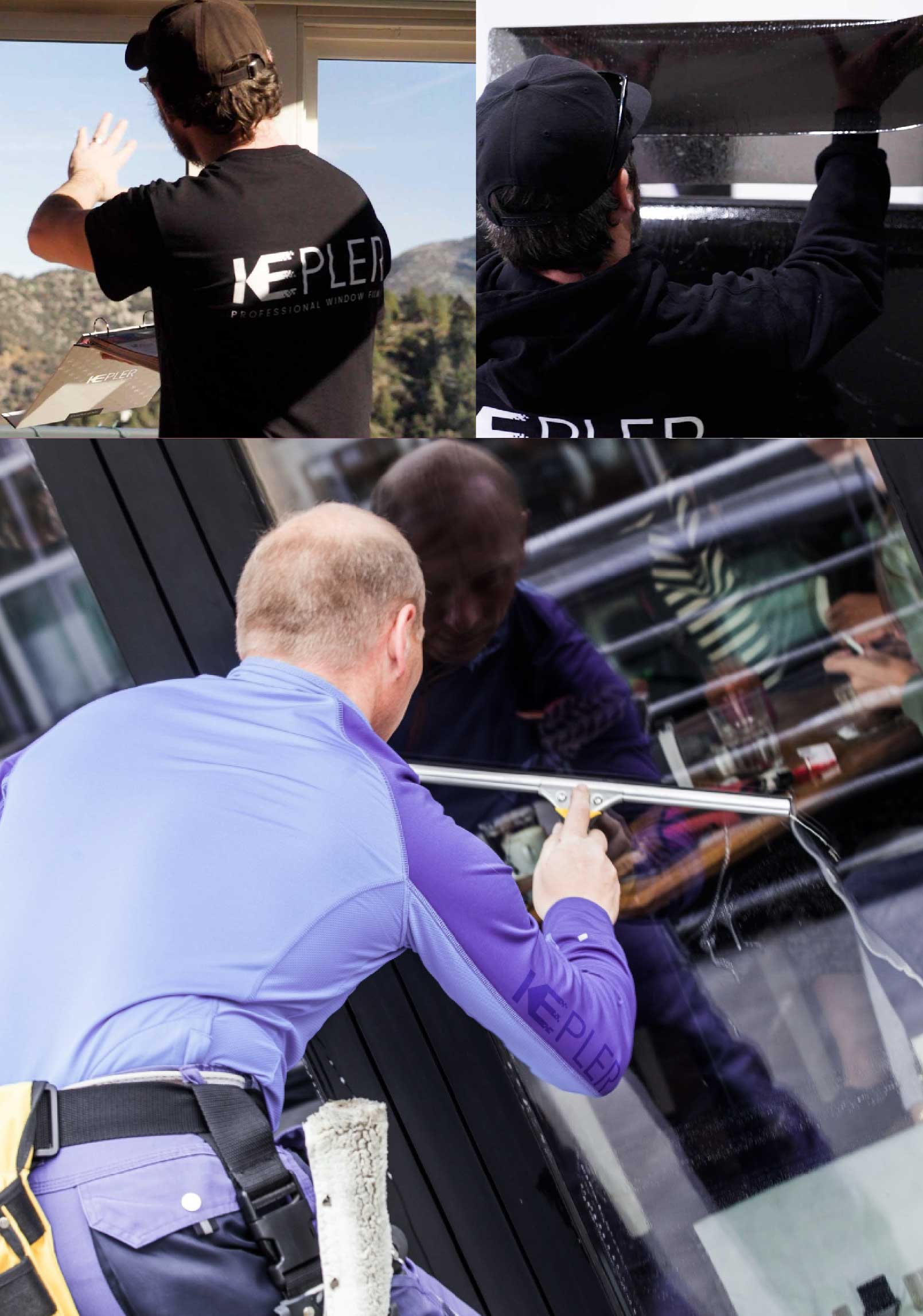 Kepler Skilled Applying Anti-Graffiti Window Film to a Oconomowoc Shop Front