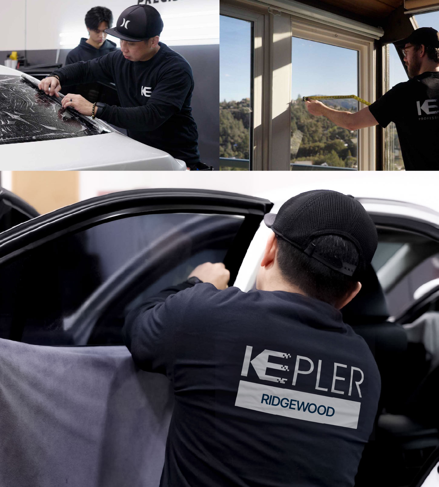 Automotive Window Tinting Expert Applying Film in Ridgewood, New Jersey