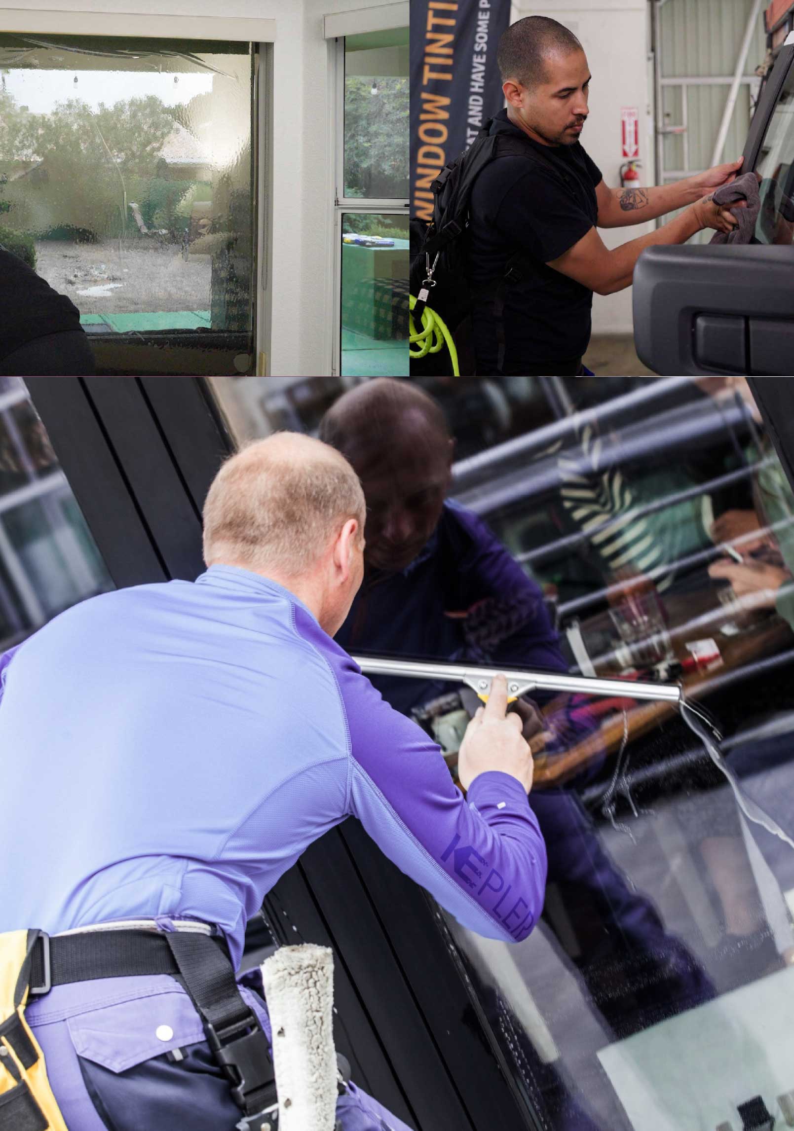 Kepler Skilled Applying Anti-Graffiti Window Film to a Cranberry Township Shop Front