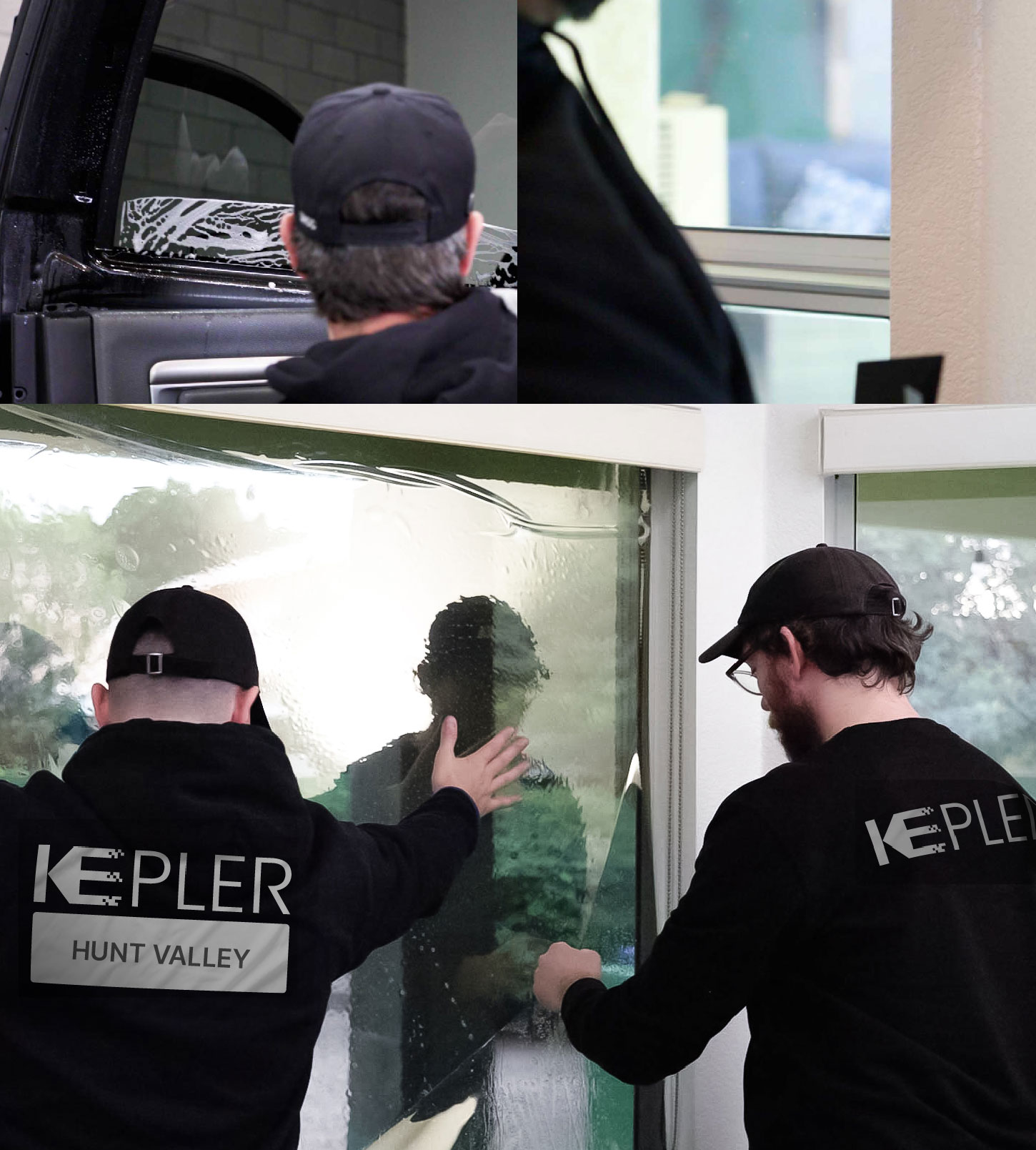 Kepler Technician Installing Ceramic Window Tint to Home in Hunt Valley
