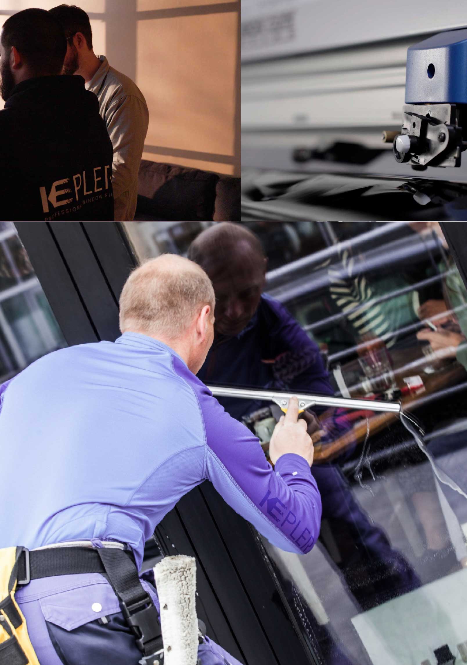 Kepler Skilled Applying Anti-Graffiti Window Film to a Laramie Shop Front
