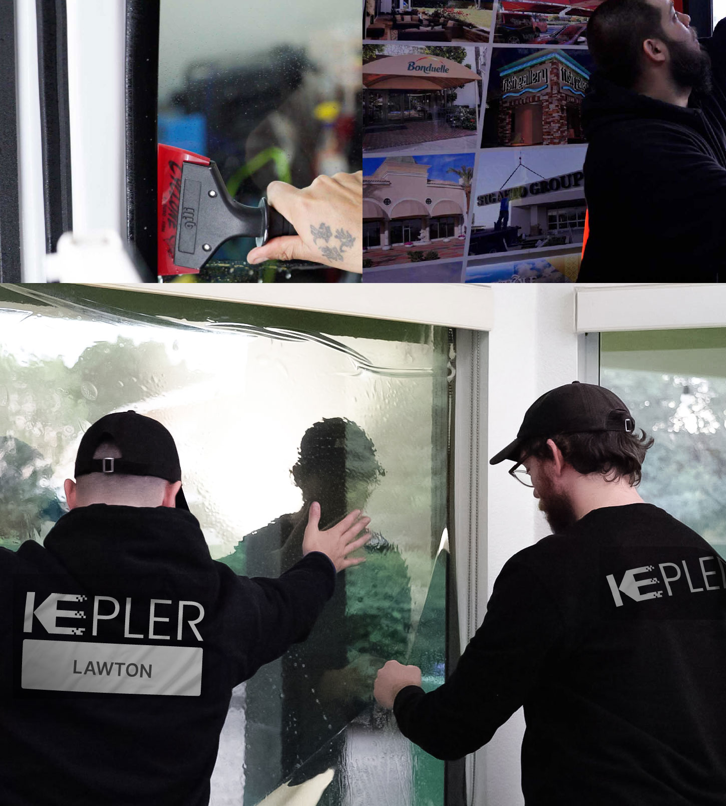 Expert Technician Installing High-tech Window Tint to Home in Lawton