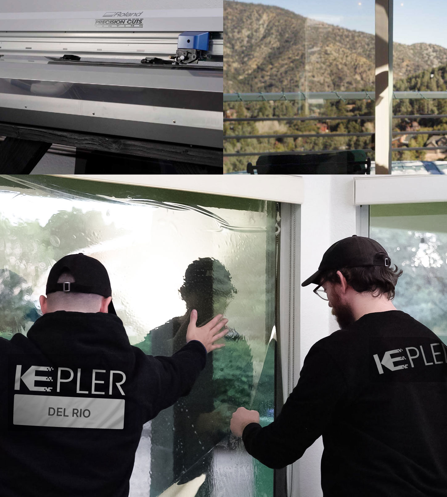 Kepler Technician Applying Advanced Window Tint to Home in Del Rio