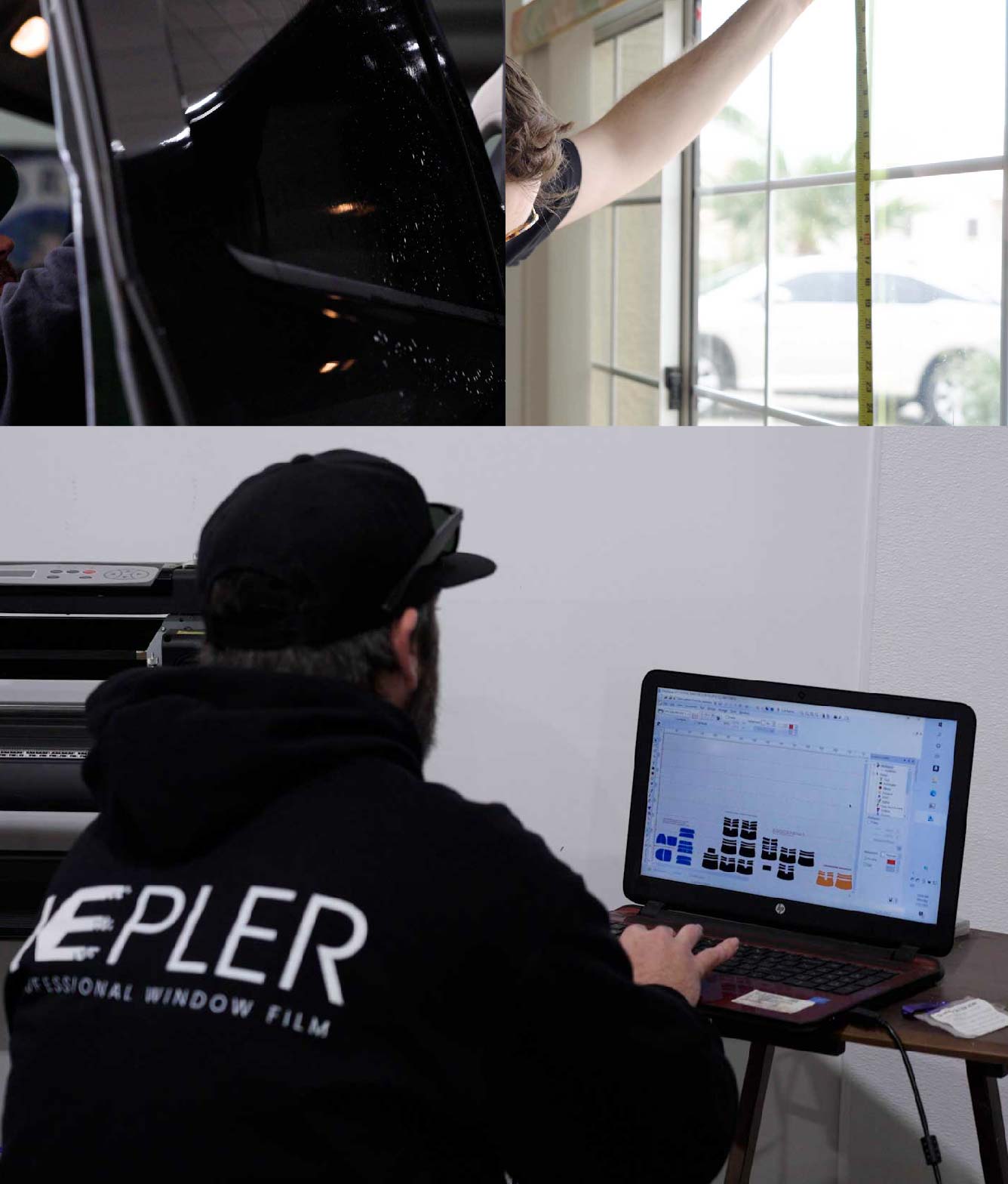 Ceramic Window Tinting Expert Cutting Film in Okemos, Michigan