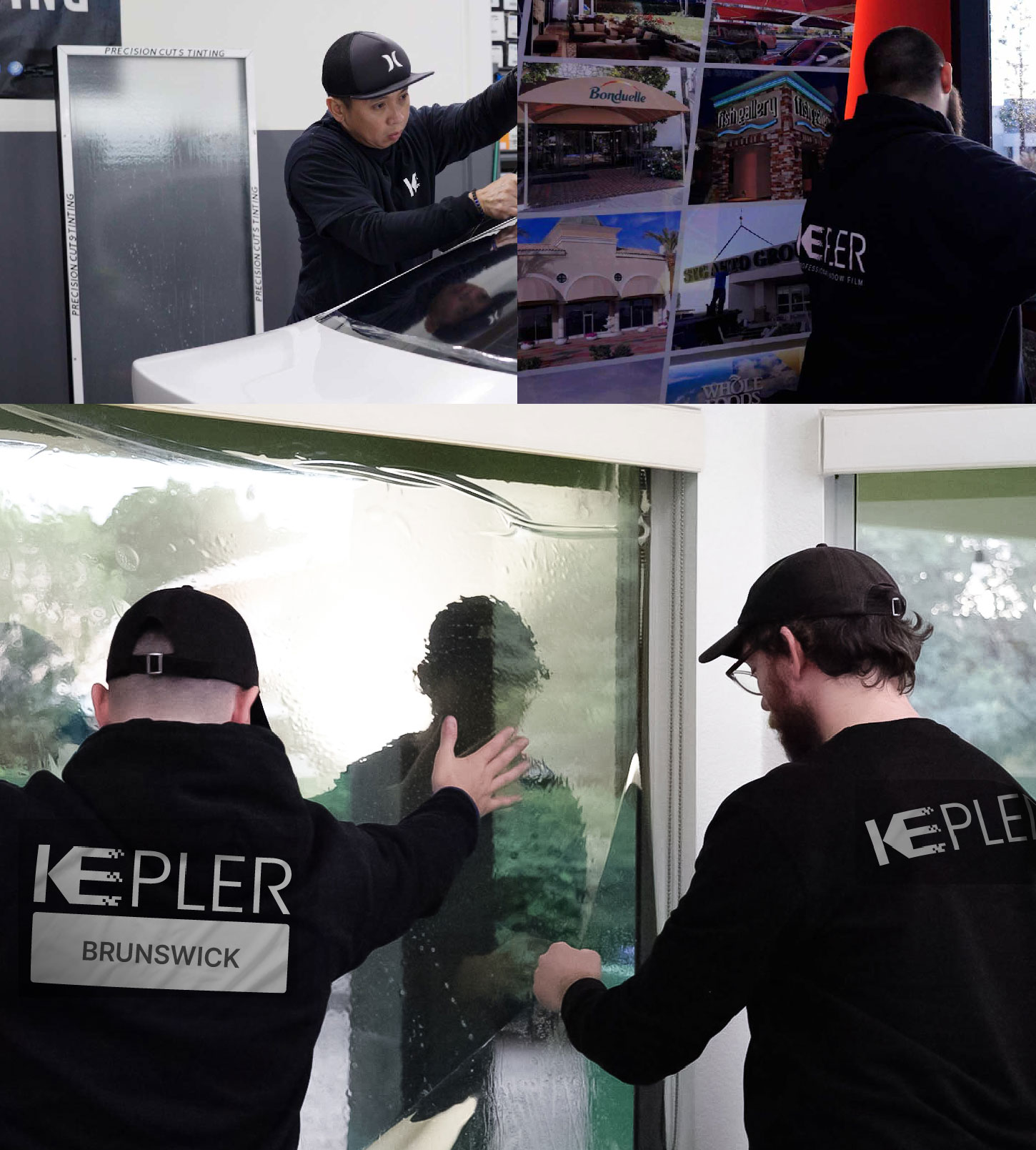 Expert Technician Applying High-tech Window Tint to Home in Brunswick