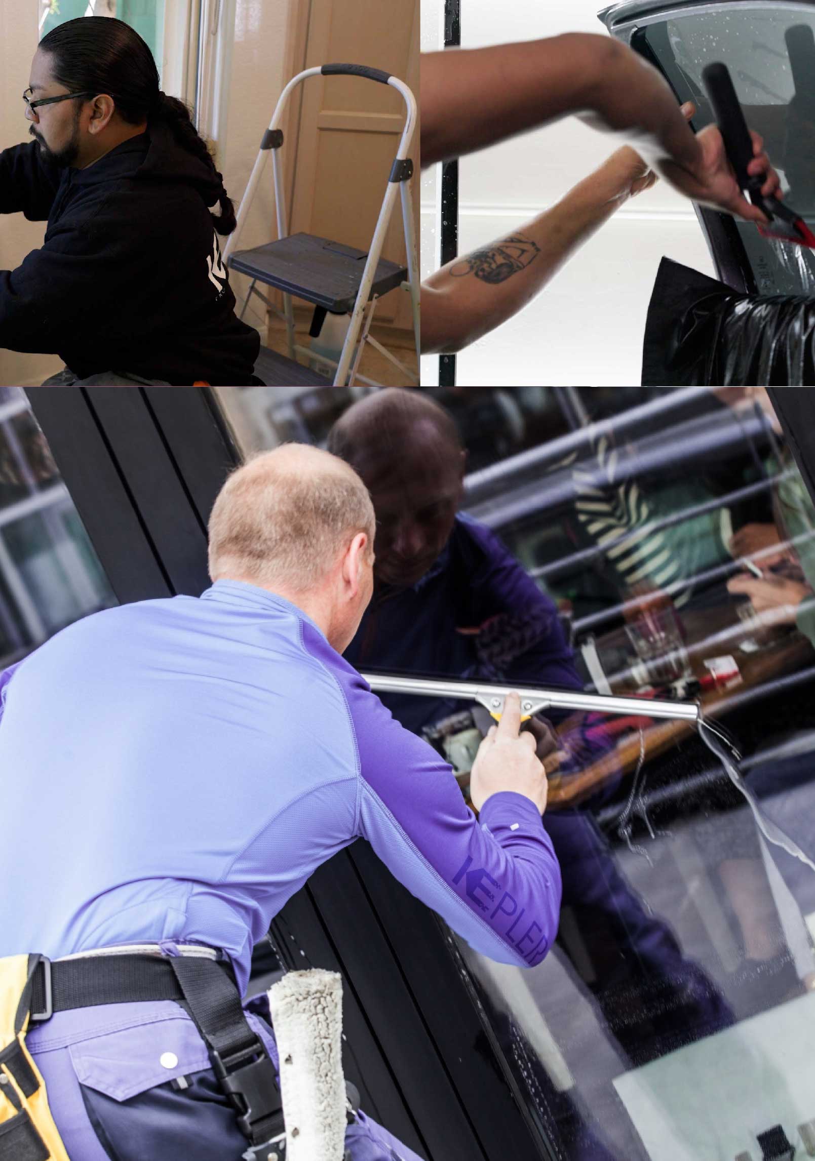 Kepler Expert Applying Anti-Graffiti Window Film to a Cullman Shop Front