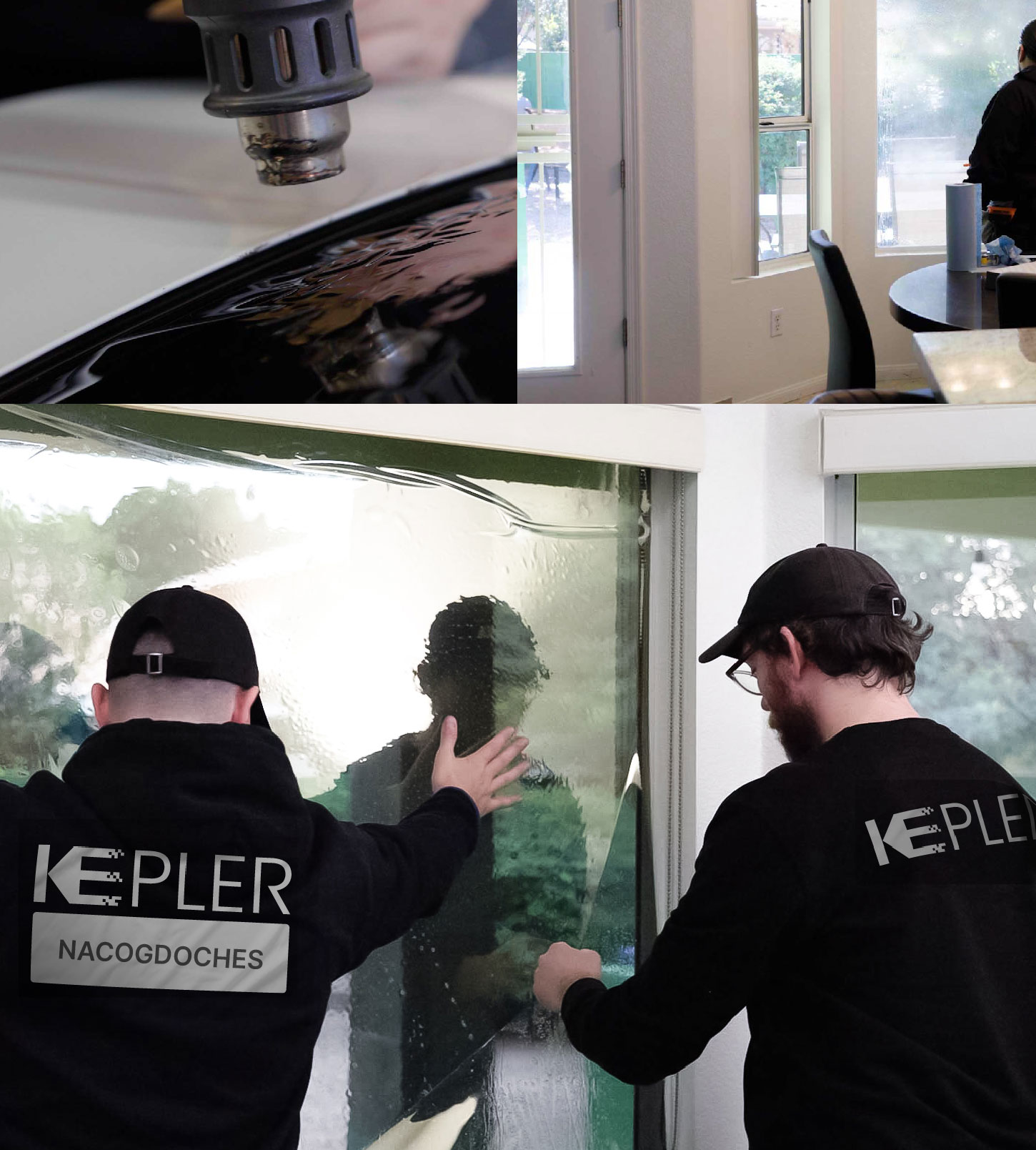 Expert Technician Fitting Advanced Window Tint to Home in Nacogdoches